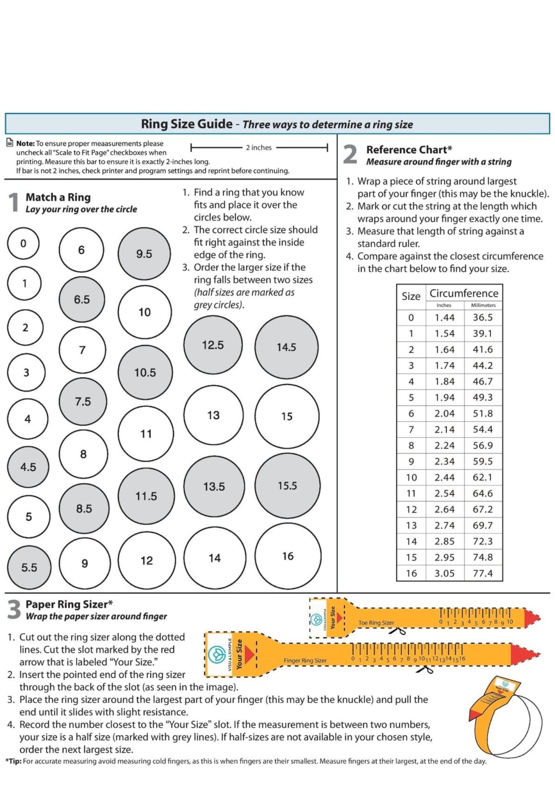 Ring Measurement Tool Online