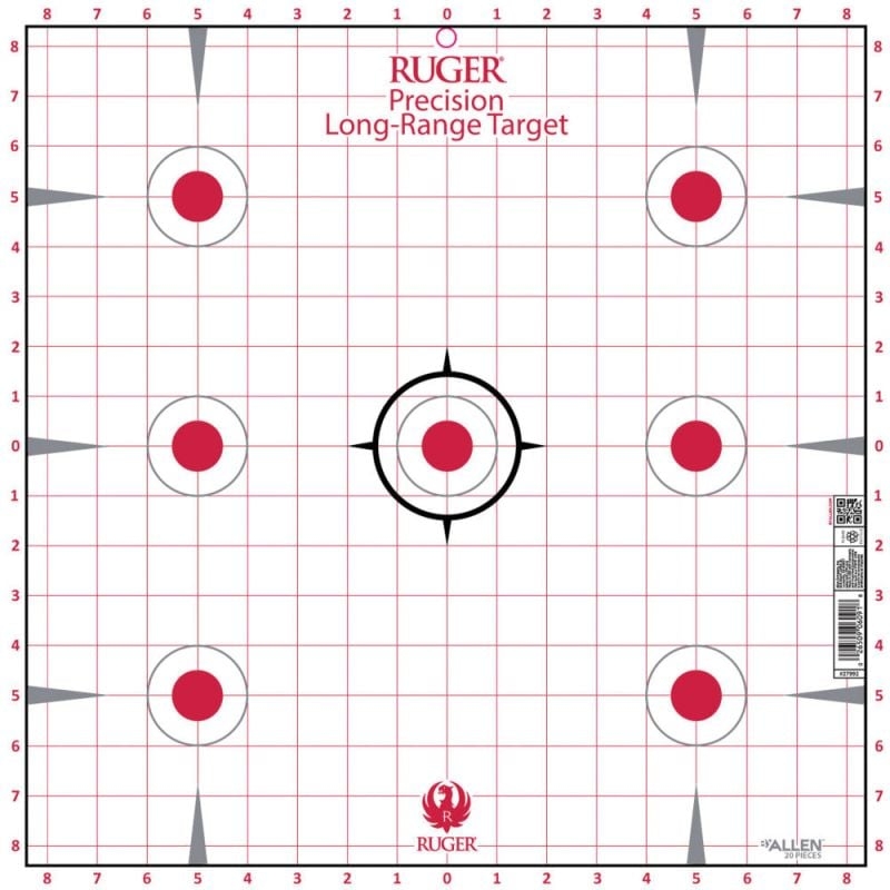 Ruger Paper Shooting Targets 7 Spot Precision Sight In Grid 17 