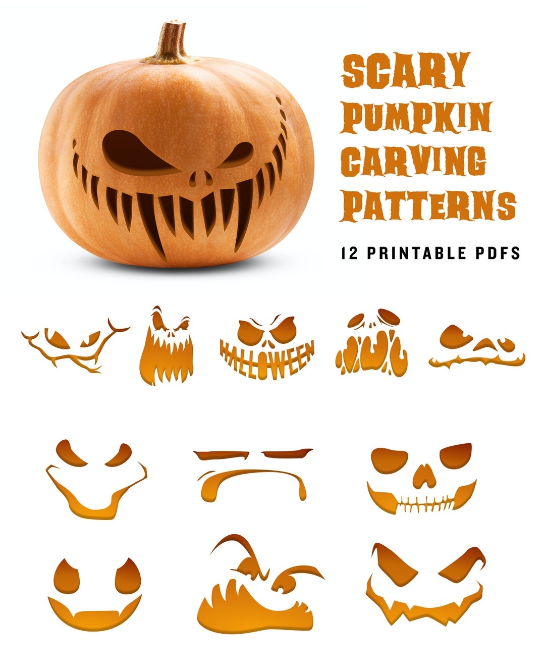 Scary Pumpkin Carving Pattern Angry Jack o lantern Printable Worksheets Library