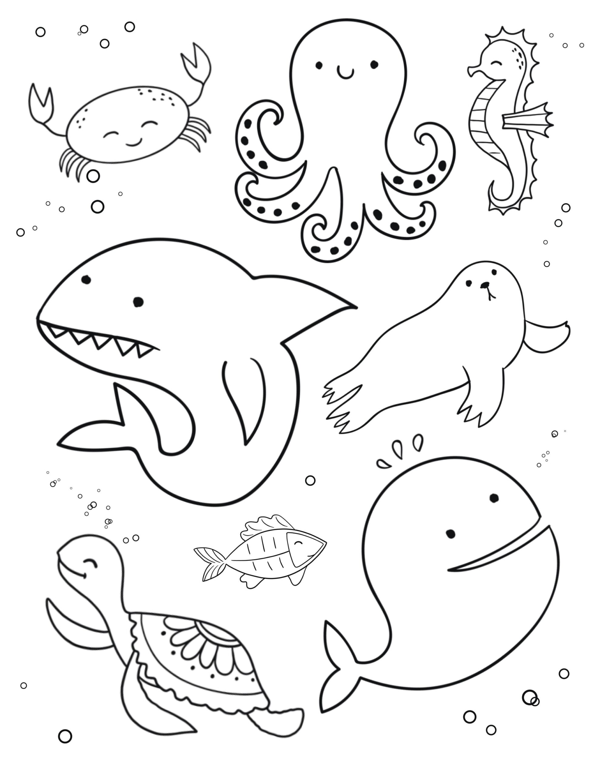 Sea Animal Coloring Page Kids Coloring Pages Sea Animals Printable Coloring Page Ocean Coloring Page For Kids Printable Ocean Coloring