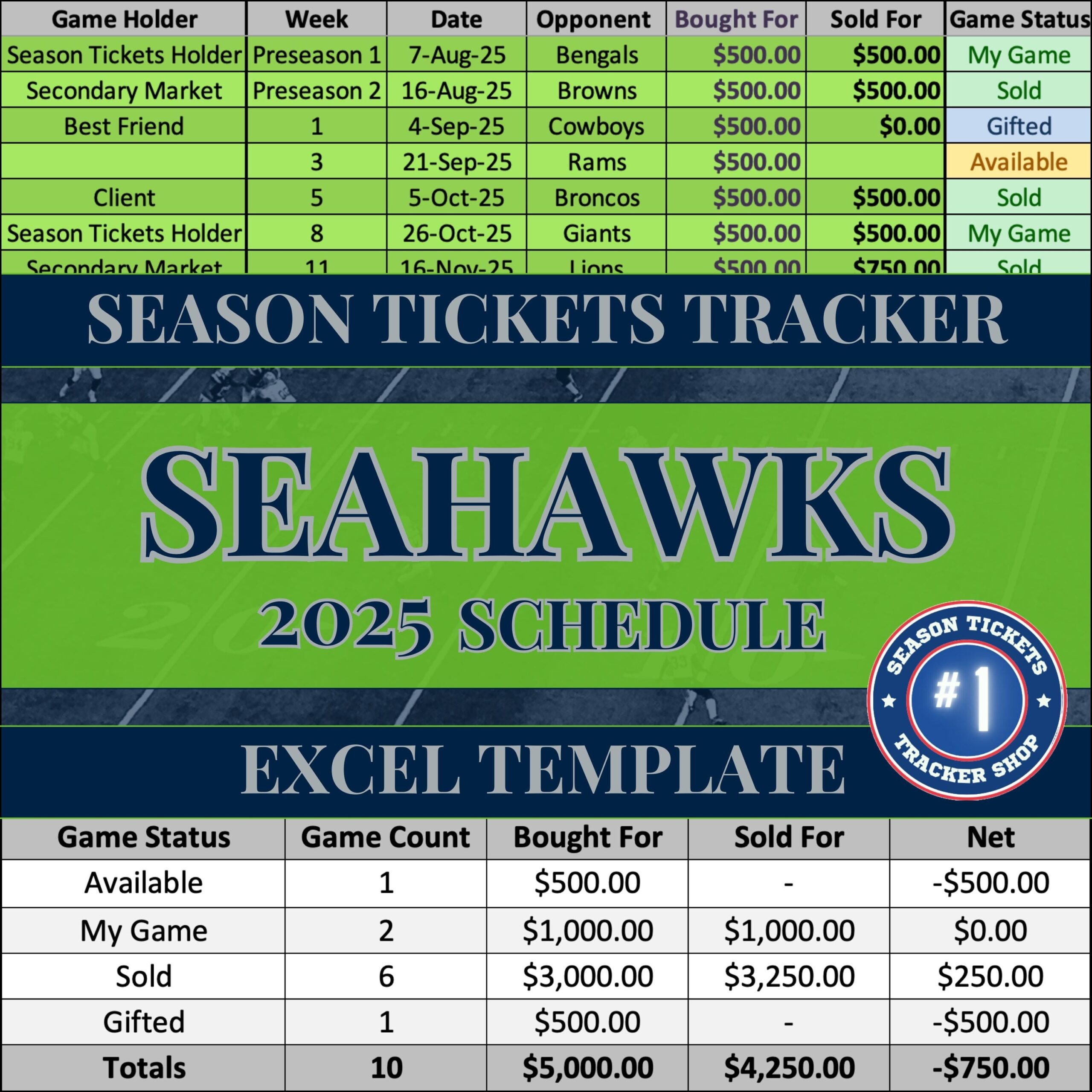 Seahawks Schedule Etsy