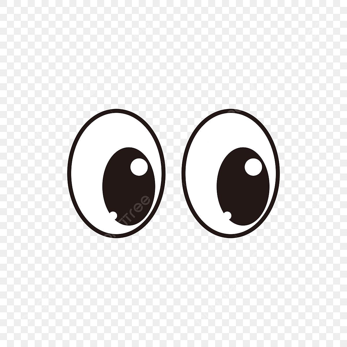 Simple Black Cartoon Character Eyes Material Eyes Clipart Anime Eyes Eyes Clipart Black And White Eye Clip Art Facial Elements PNG And Vector With Transparent Background For Free Download