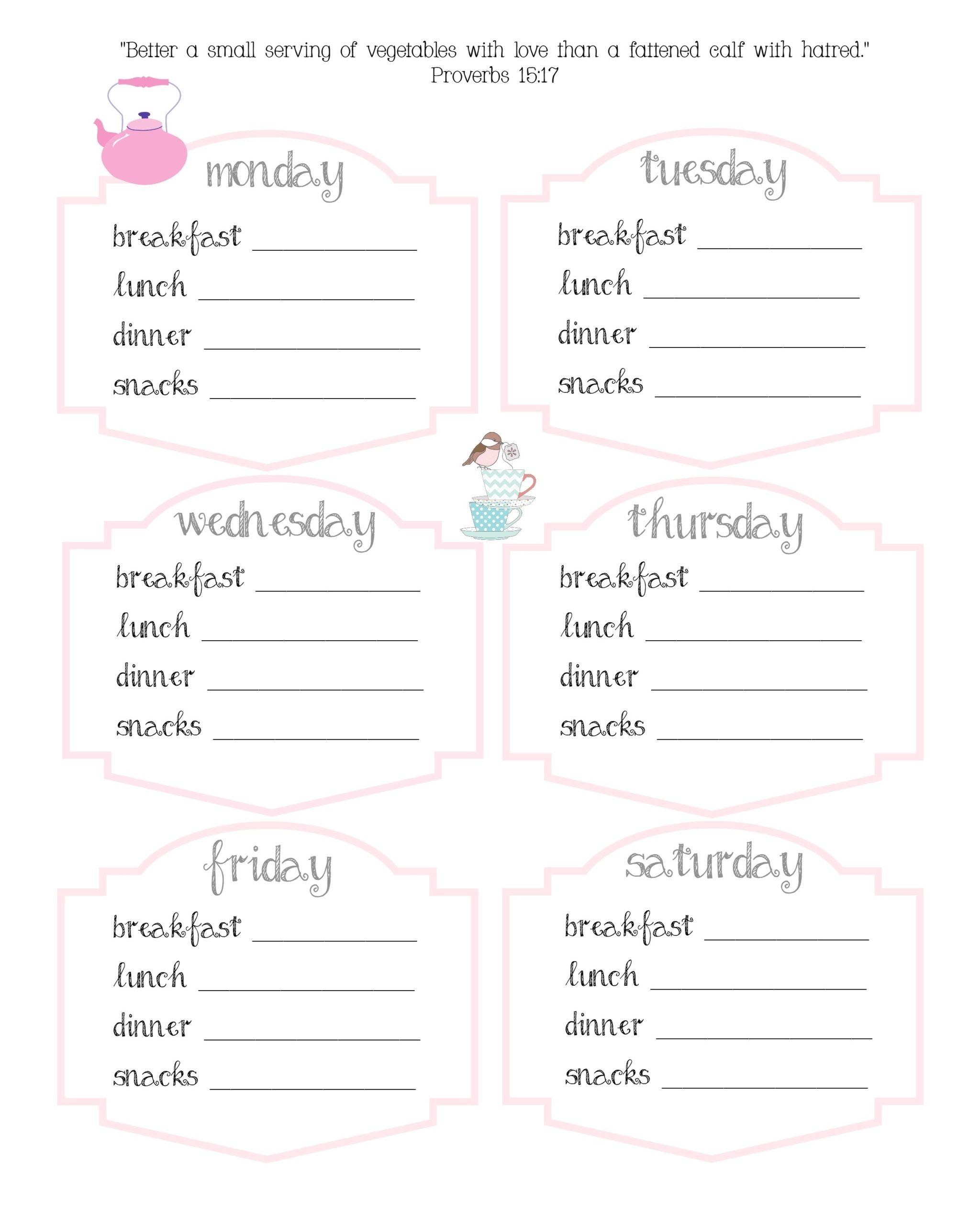 Simple Meal Planning Plus Printables AllMomDoes