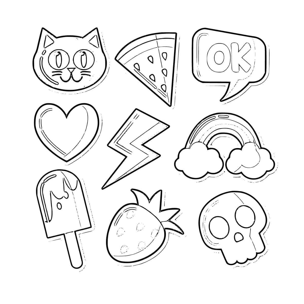Small Stickers Coloring Page Download Print Or Color Online For Free