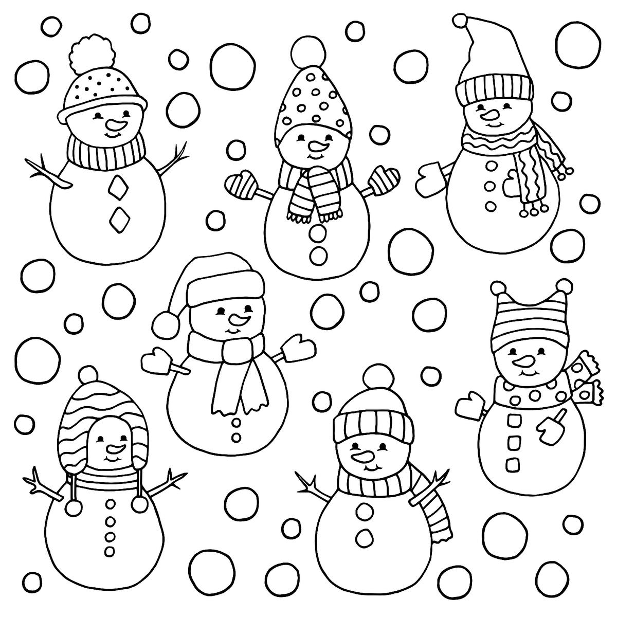 Snowman Coloring Pages Fun Printable Coloring Pages Of Snowmen 