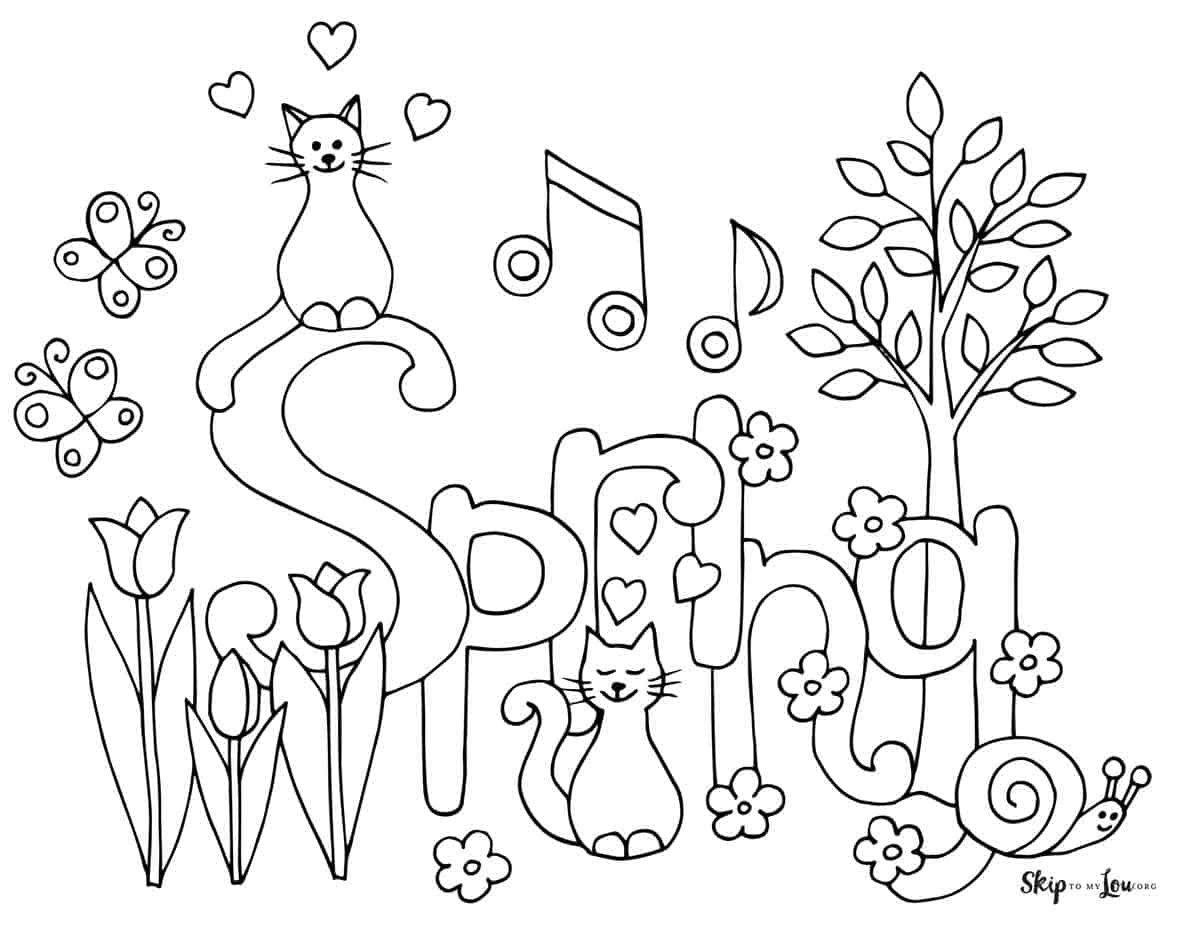 printable spring pictures to color