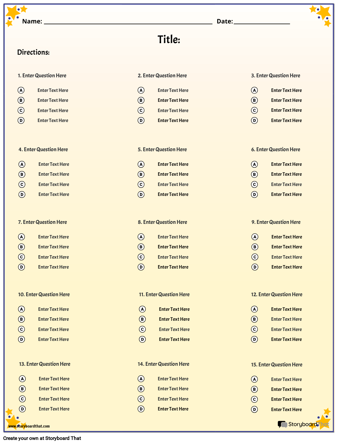 Storyboard That Free Quiz Maker Templates For Teachers