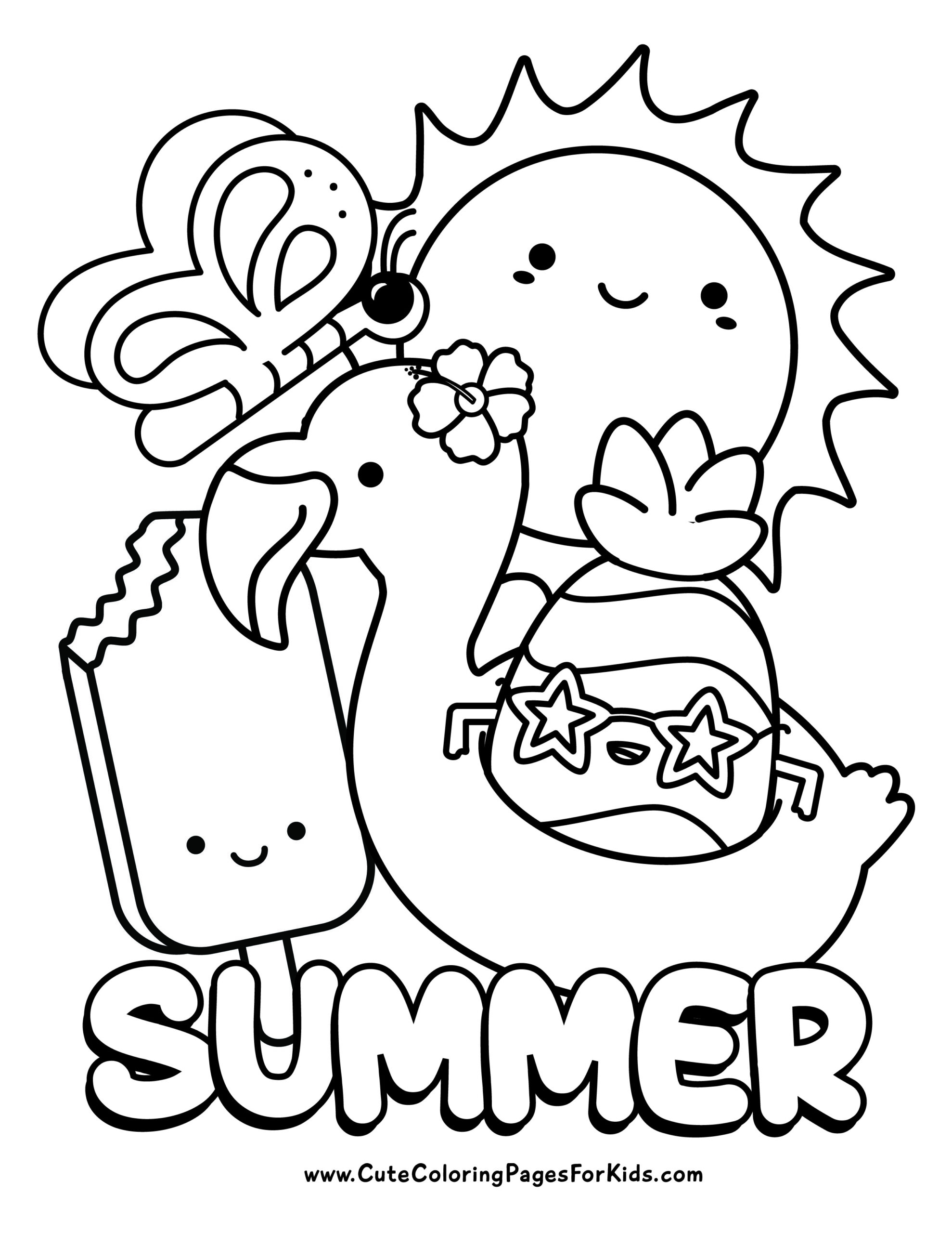 Summer Coloring Pages 10 Free Printable PDF Downloads Cute 