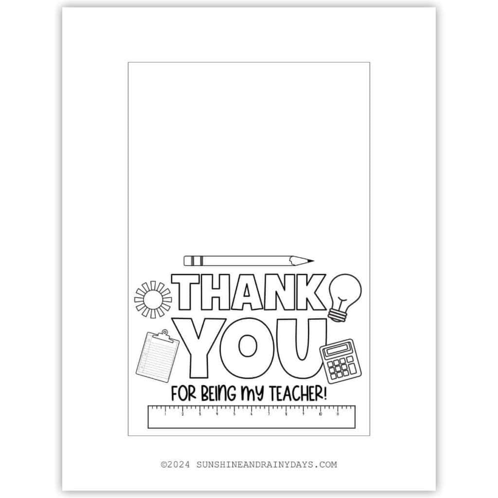 Teacher Appreciation Cards To Color Sunshine And Rainy Days Worksheets Library