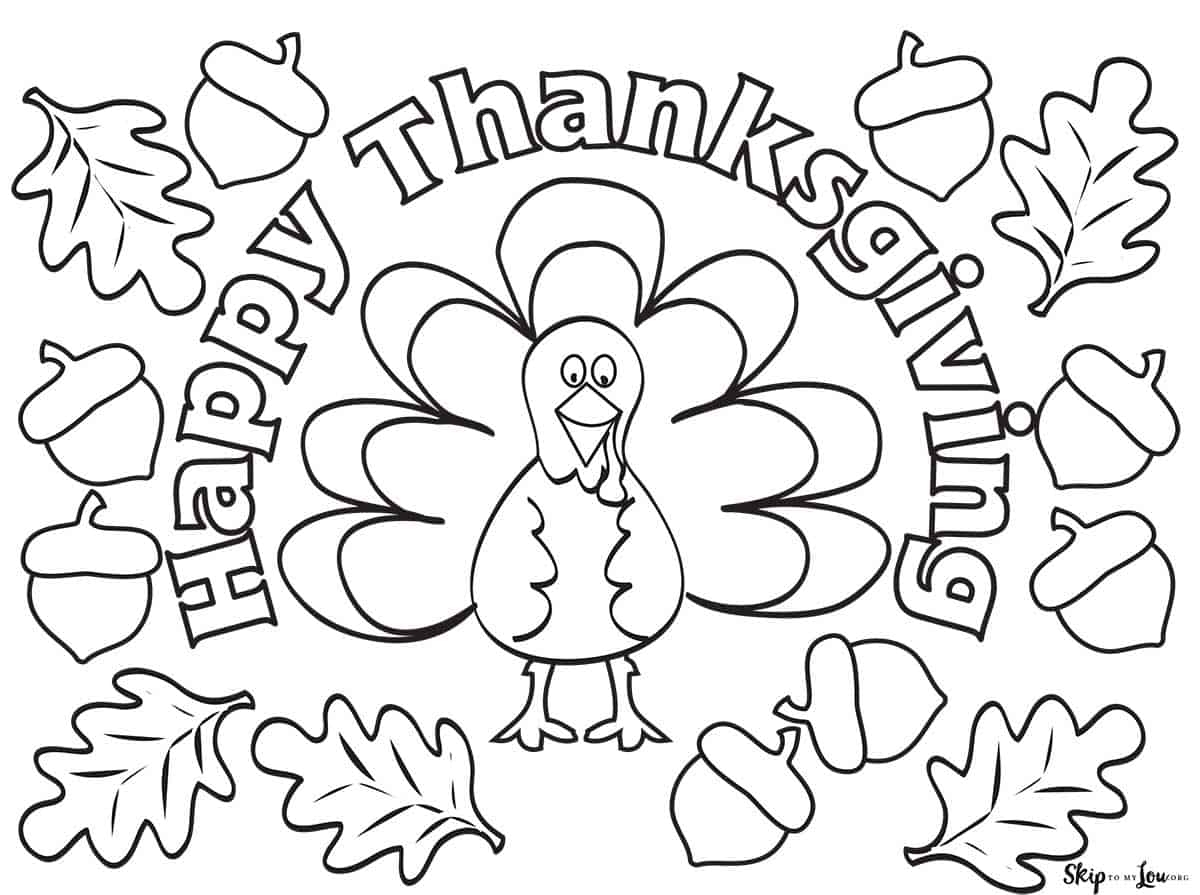 thanksgiving day printable coloring pages