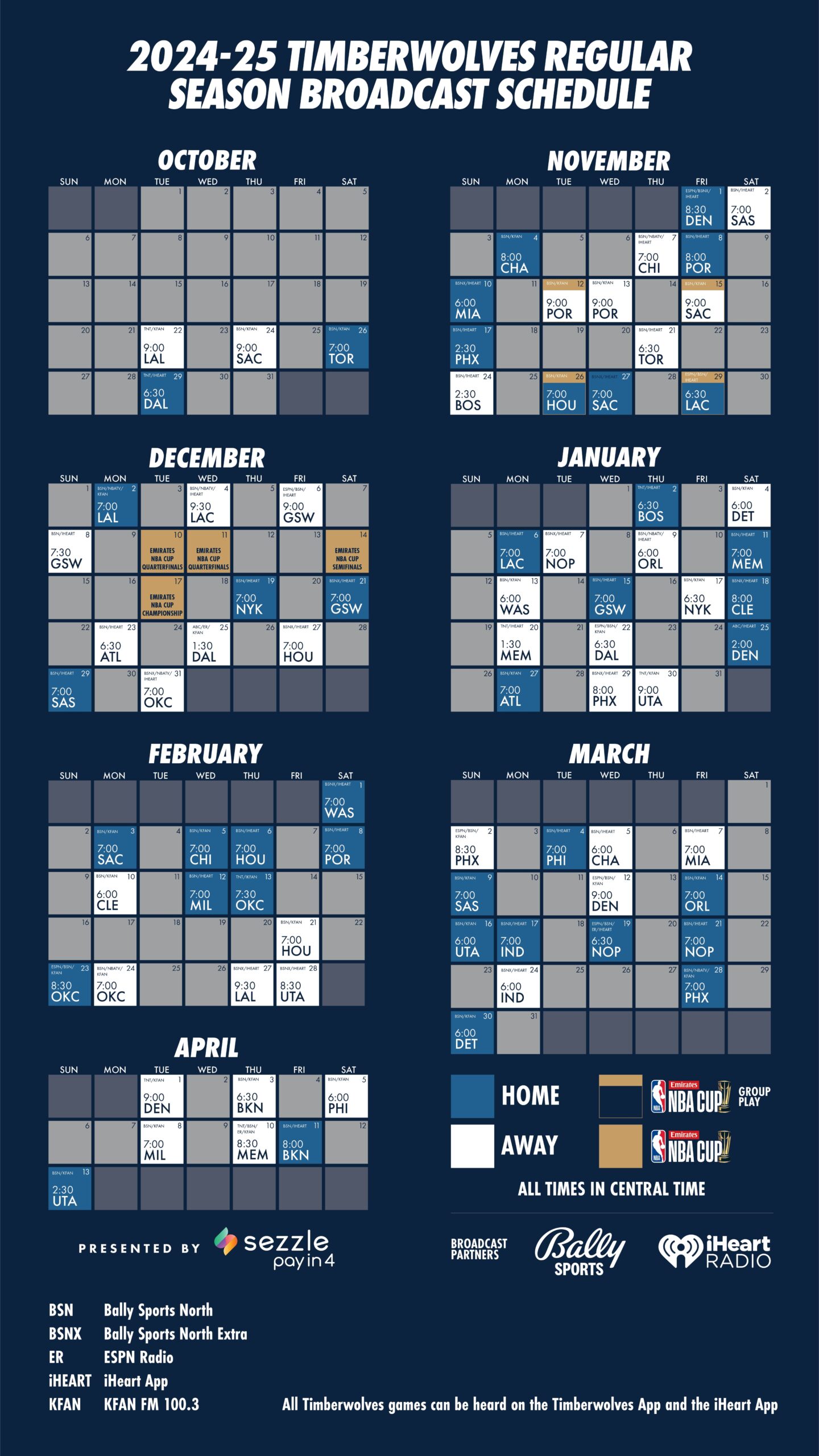 Timberwolves Bally Sports North And IHeartMedia Minneapolis Announce 2024 25 Broadcast Schedule Minnesota Timberwolves
