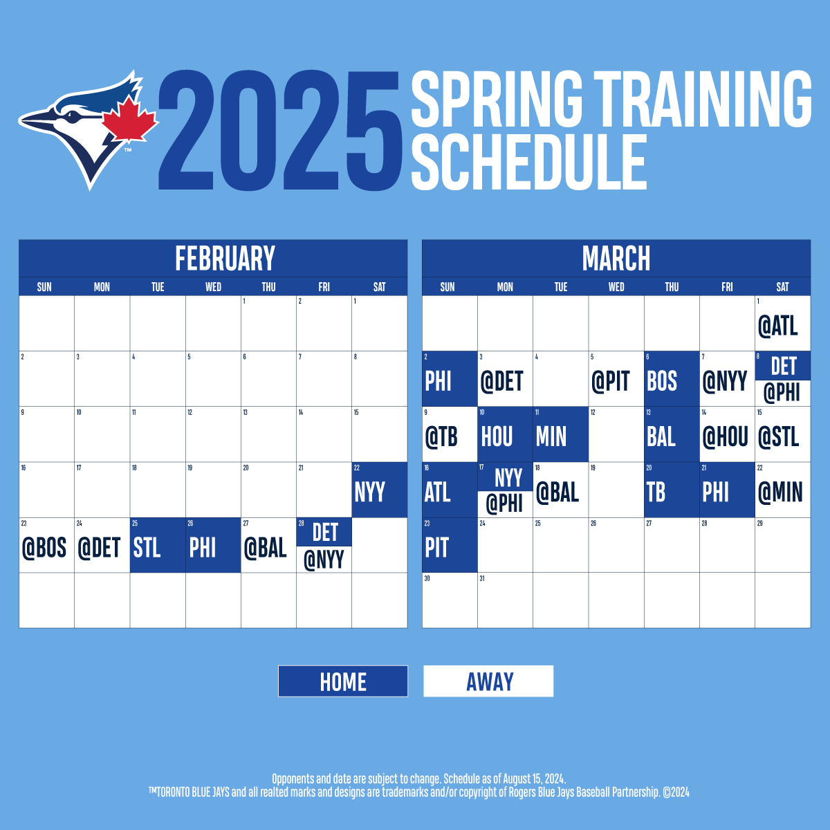 Toronto Blue Jays Unveil 2025 Spring Training Schedule Canadian Baseball Network