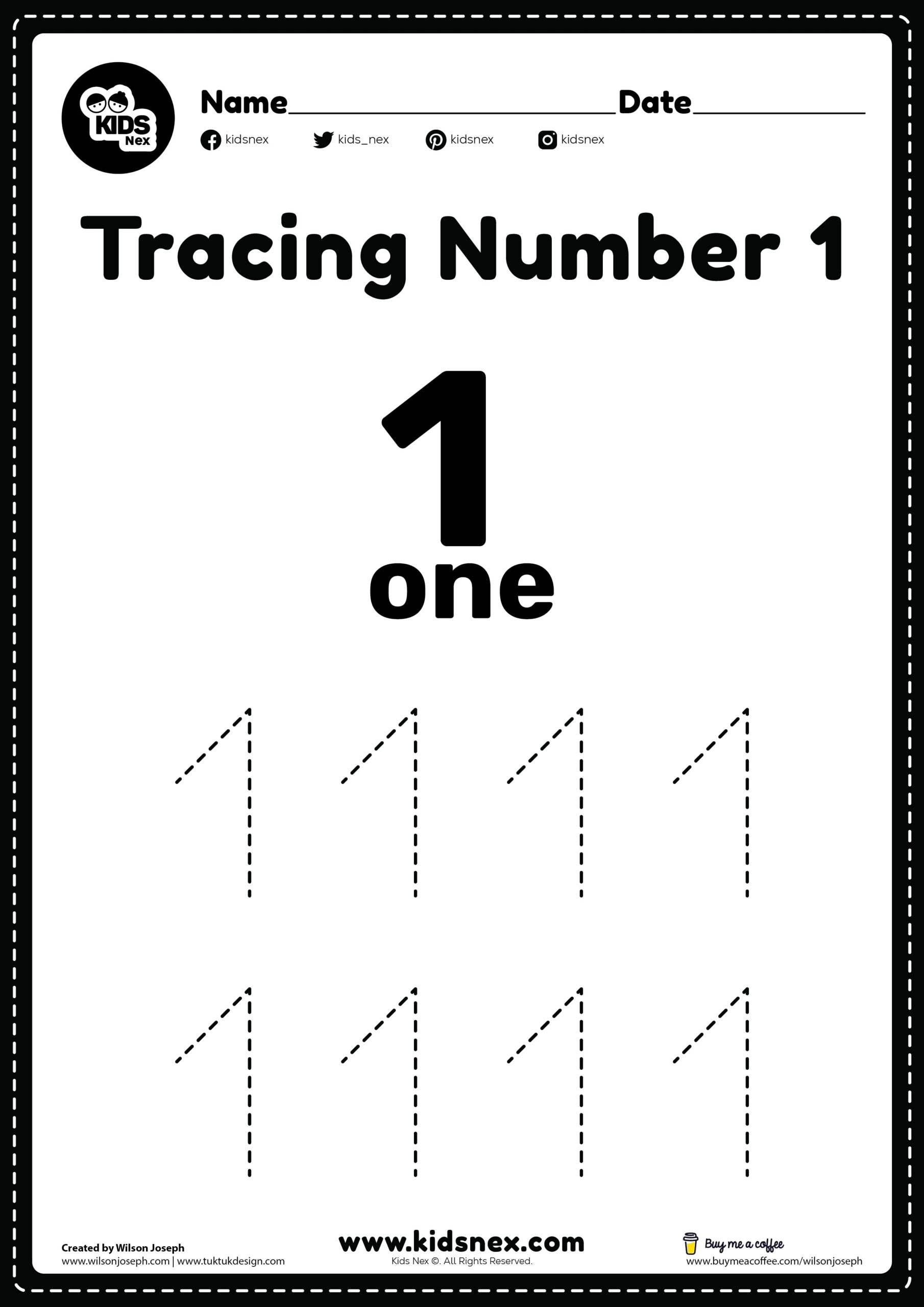 printable number one