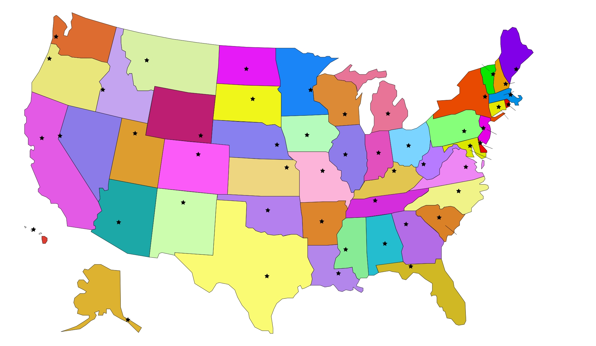 United States Map With Capitals Fixed Openclipart Worksheets Library