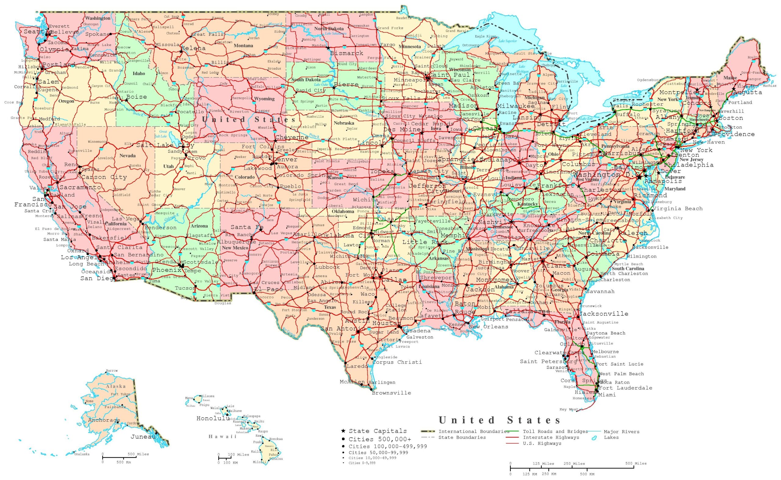 free printable map of the united states of america