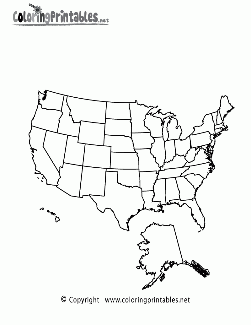 USA Map Coloring Page A Free Travel Coloring Printable