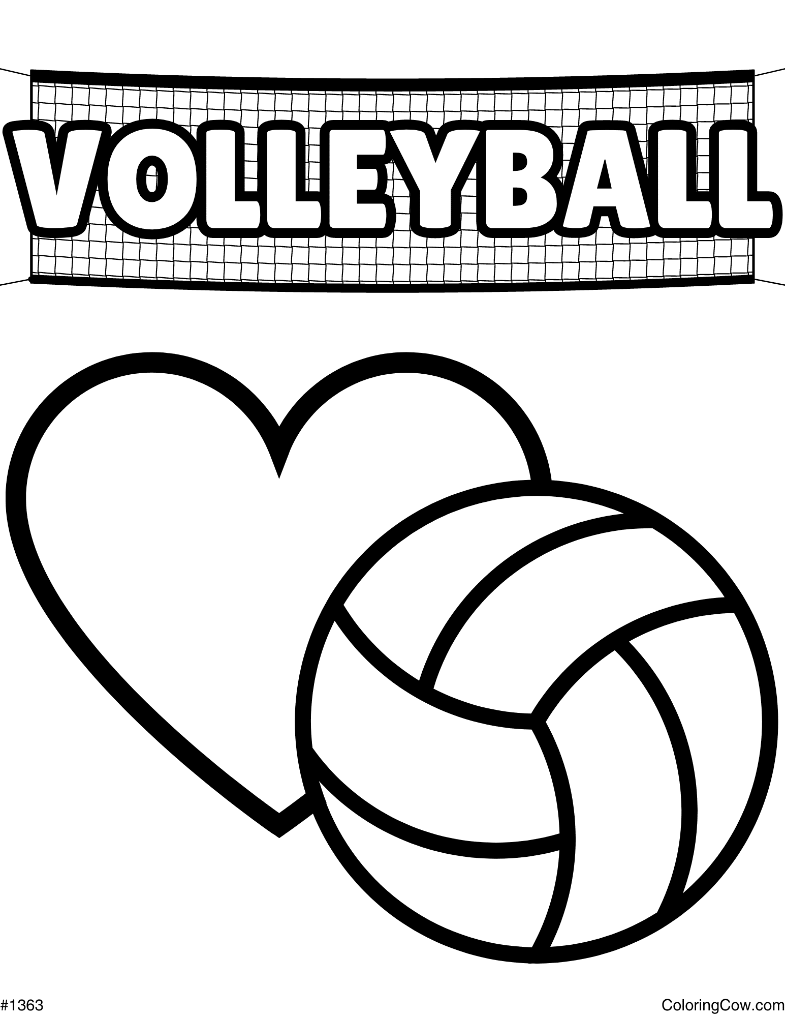 Volleyball Coloring Page