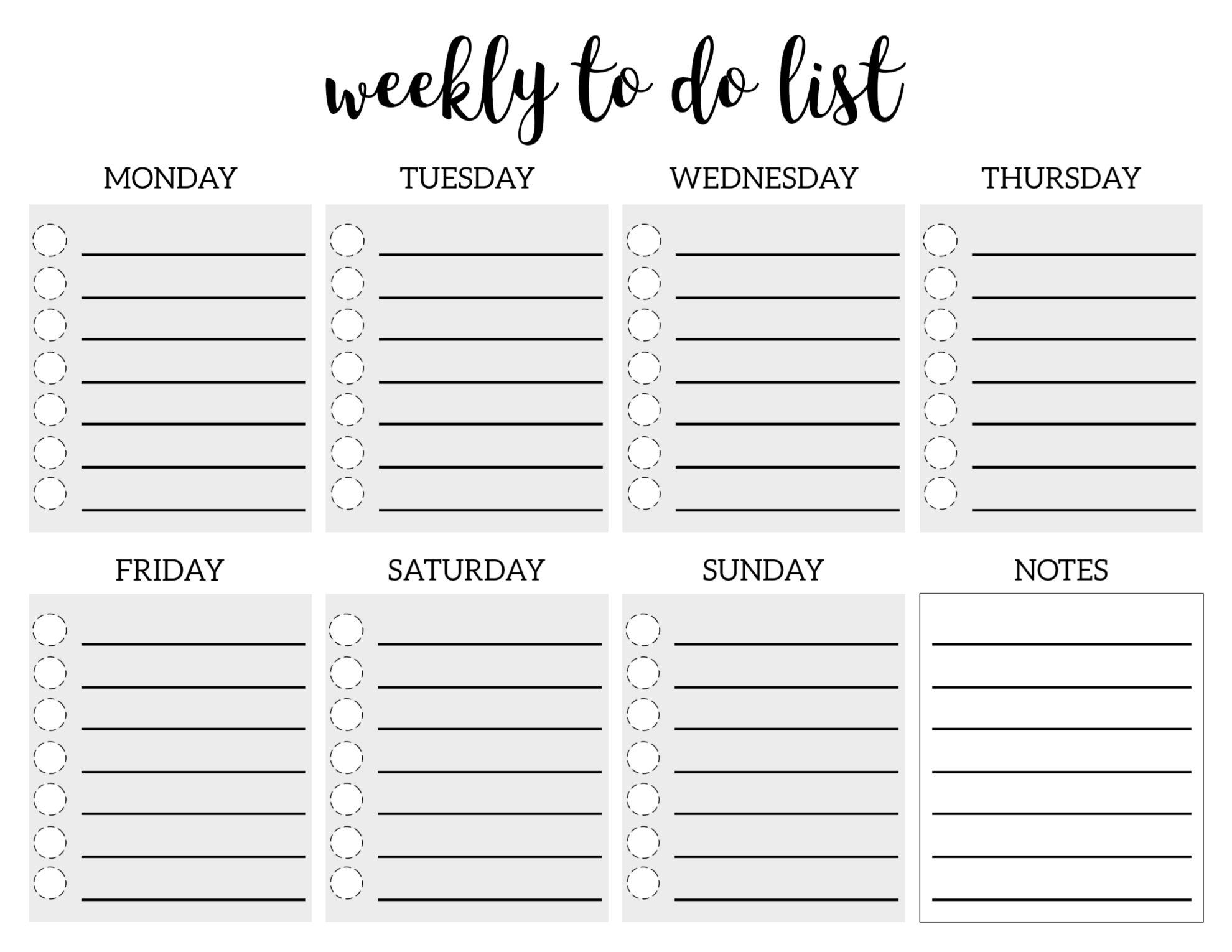 to do printable list