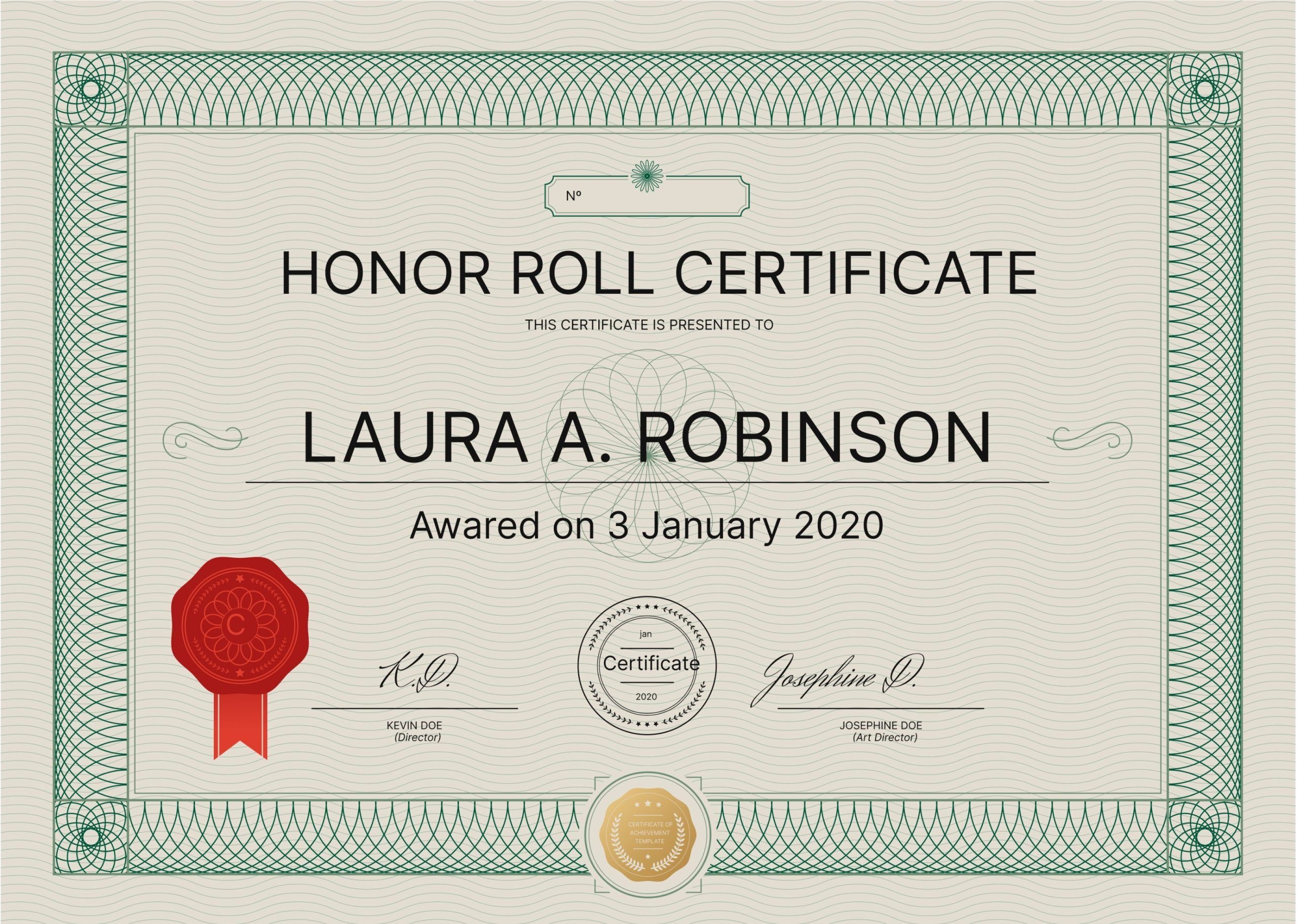 honor roll certificates printable free
