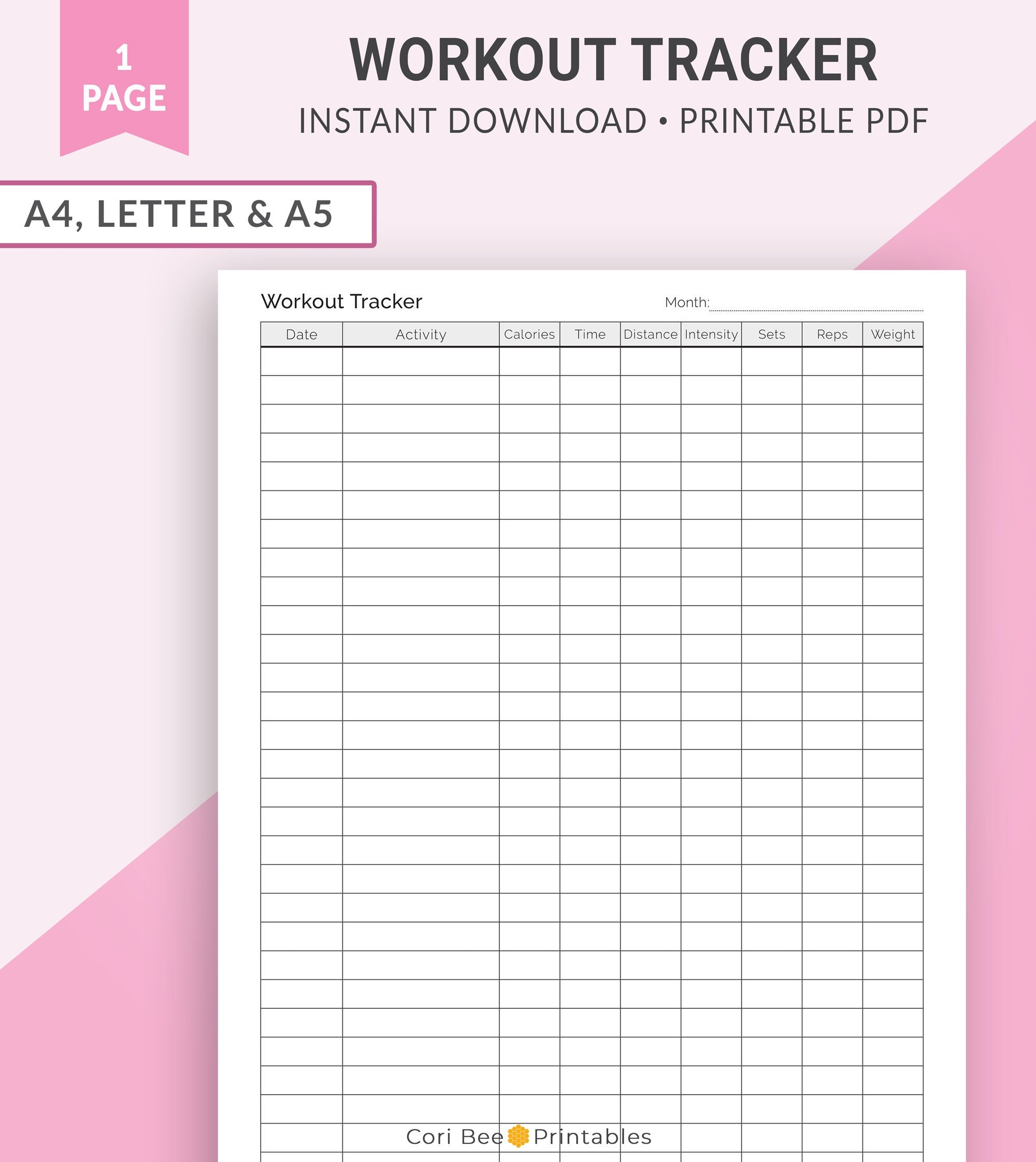 workout log printable