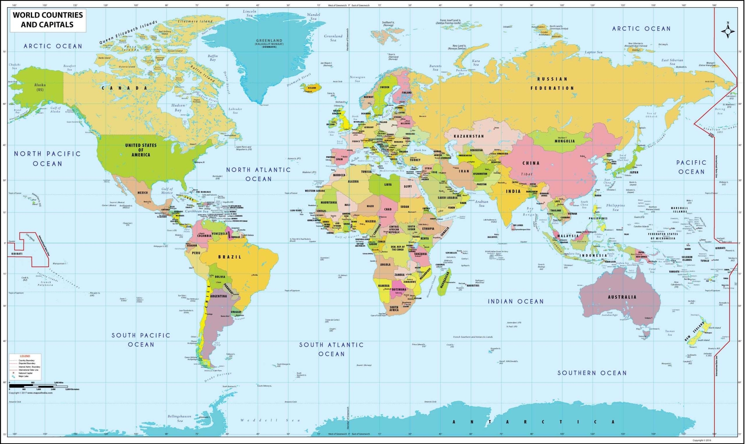free printable map of the world