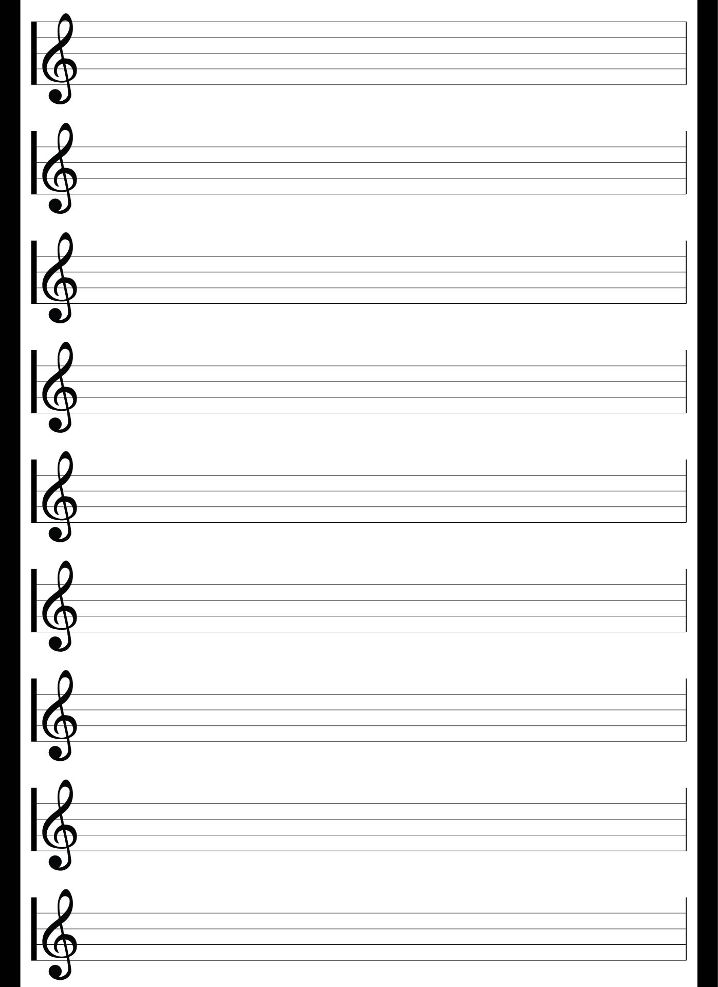 Writing Paper Blank Sheet Music Free Printable Staff Paper Free Printables Blank Journal Notebook