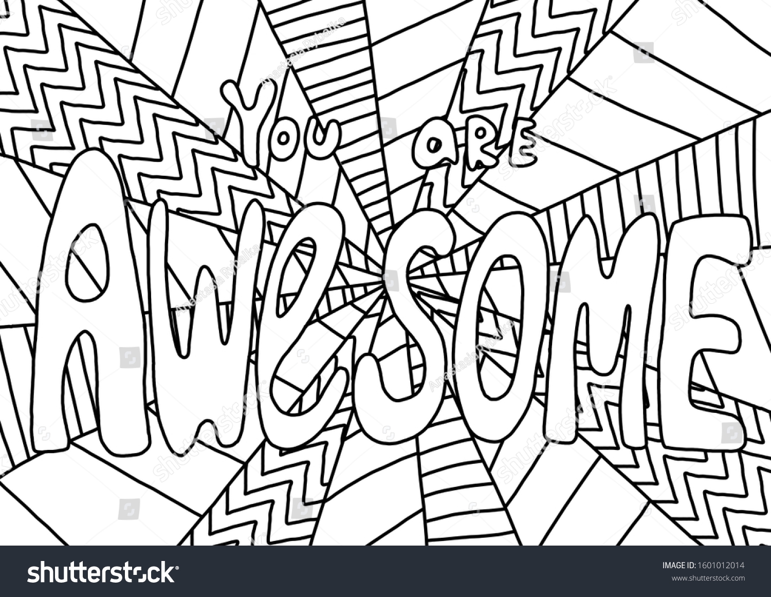 You Awesome Coloring Book Page Adults Stock Illustration 1601012014 Shutterstock