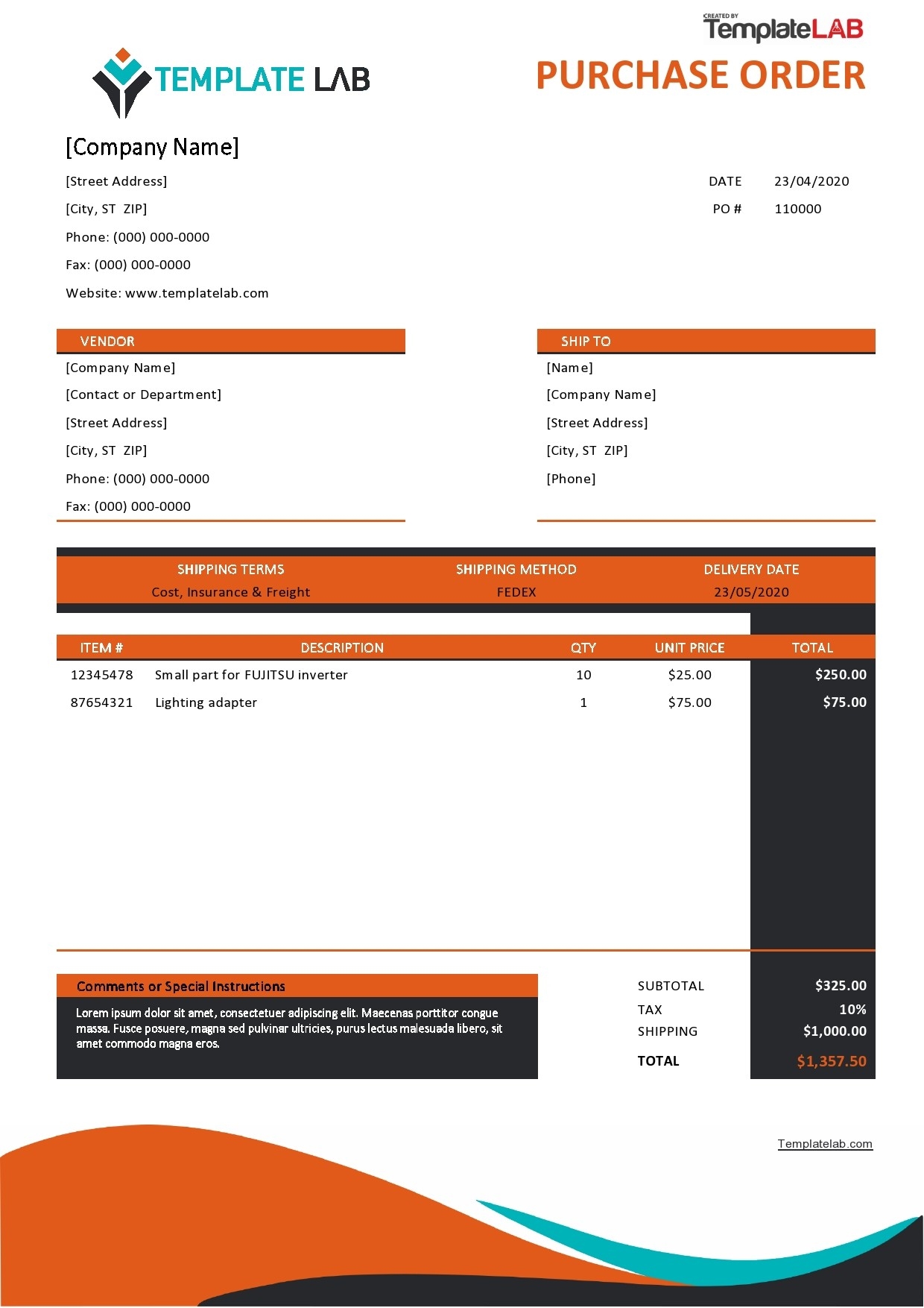 18 Free Purchase Order Templates in Word Excel PDF 