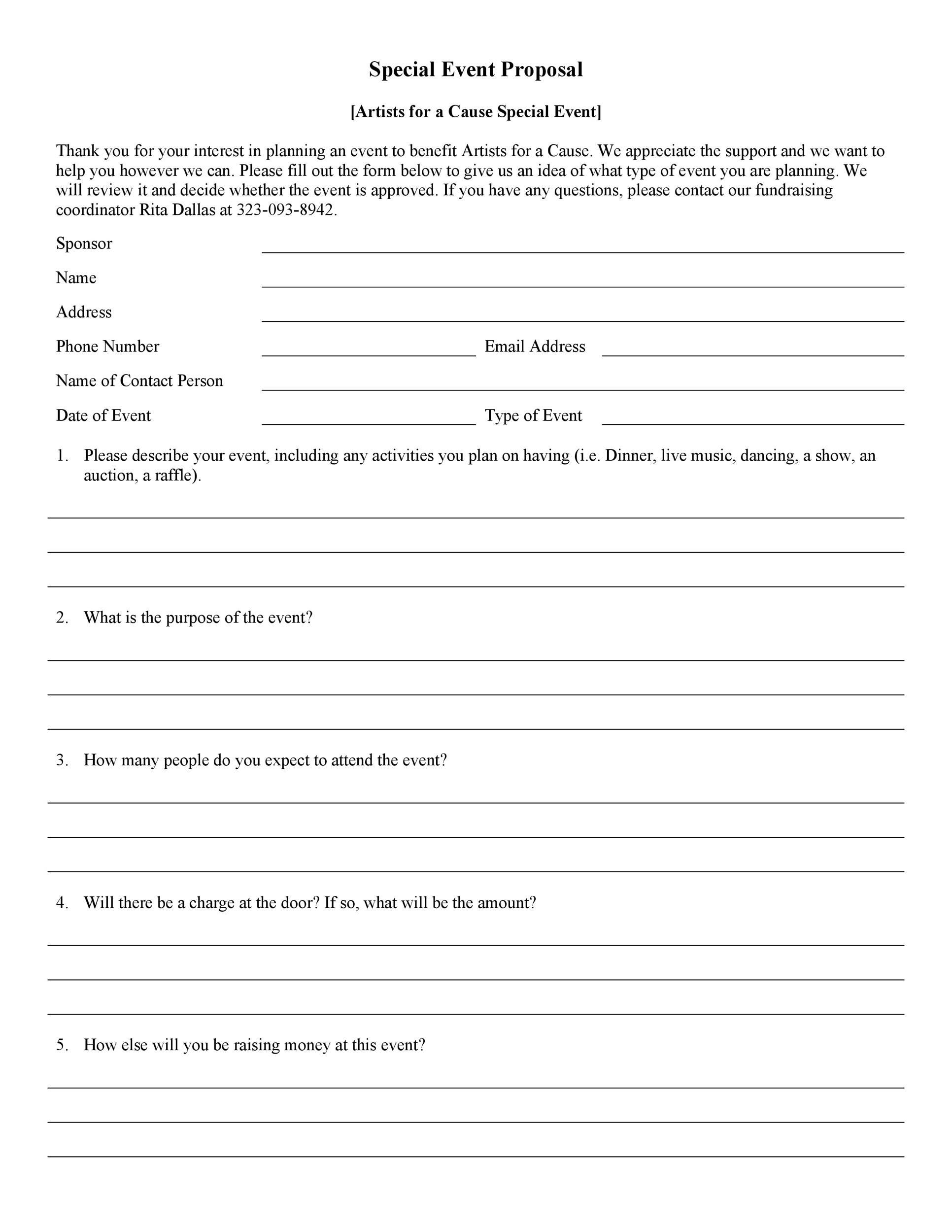 38 Best Event Proposal Templates Free Examples TemplateLab