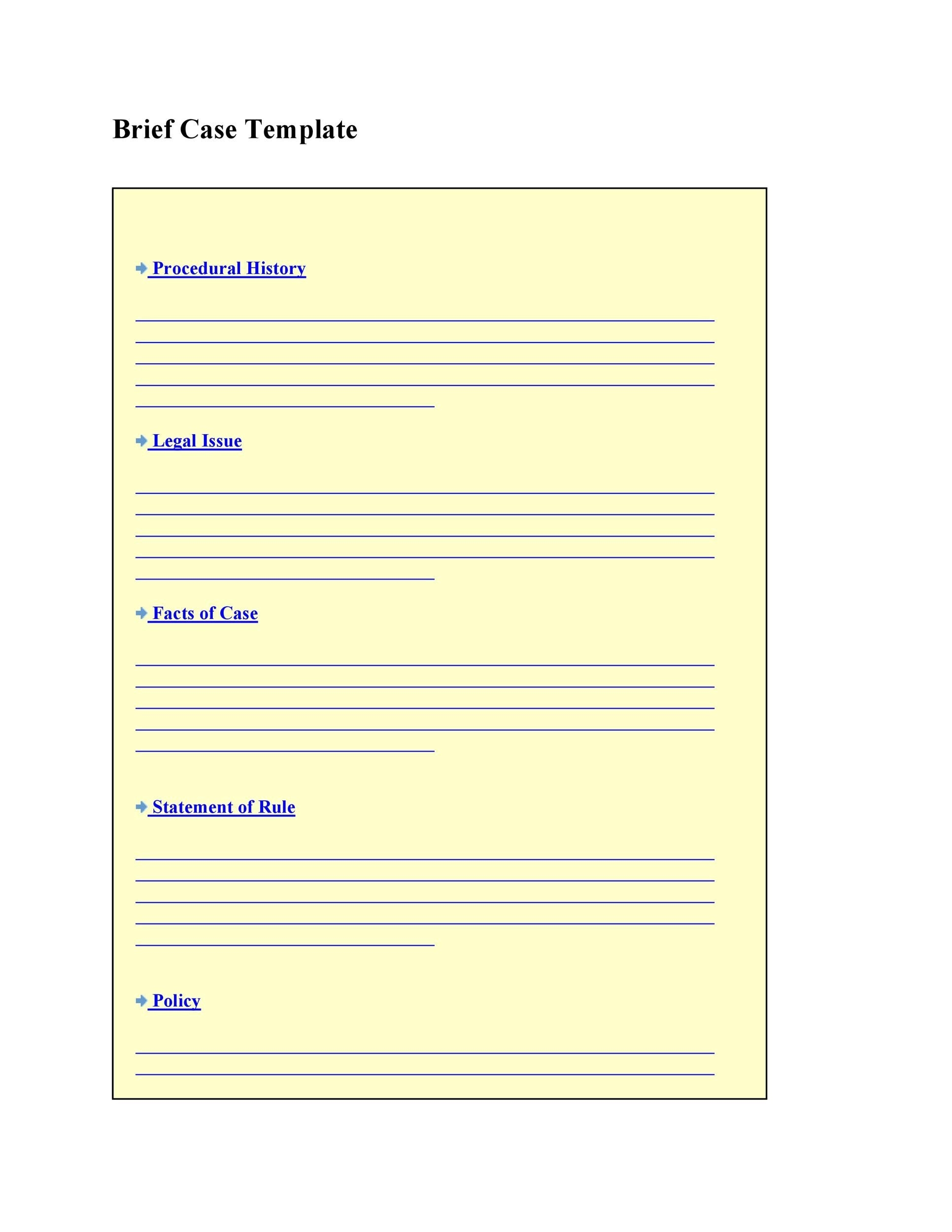 40 Case Brief Examples Templates TemplateLab