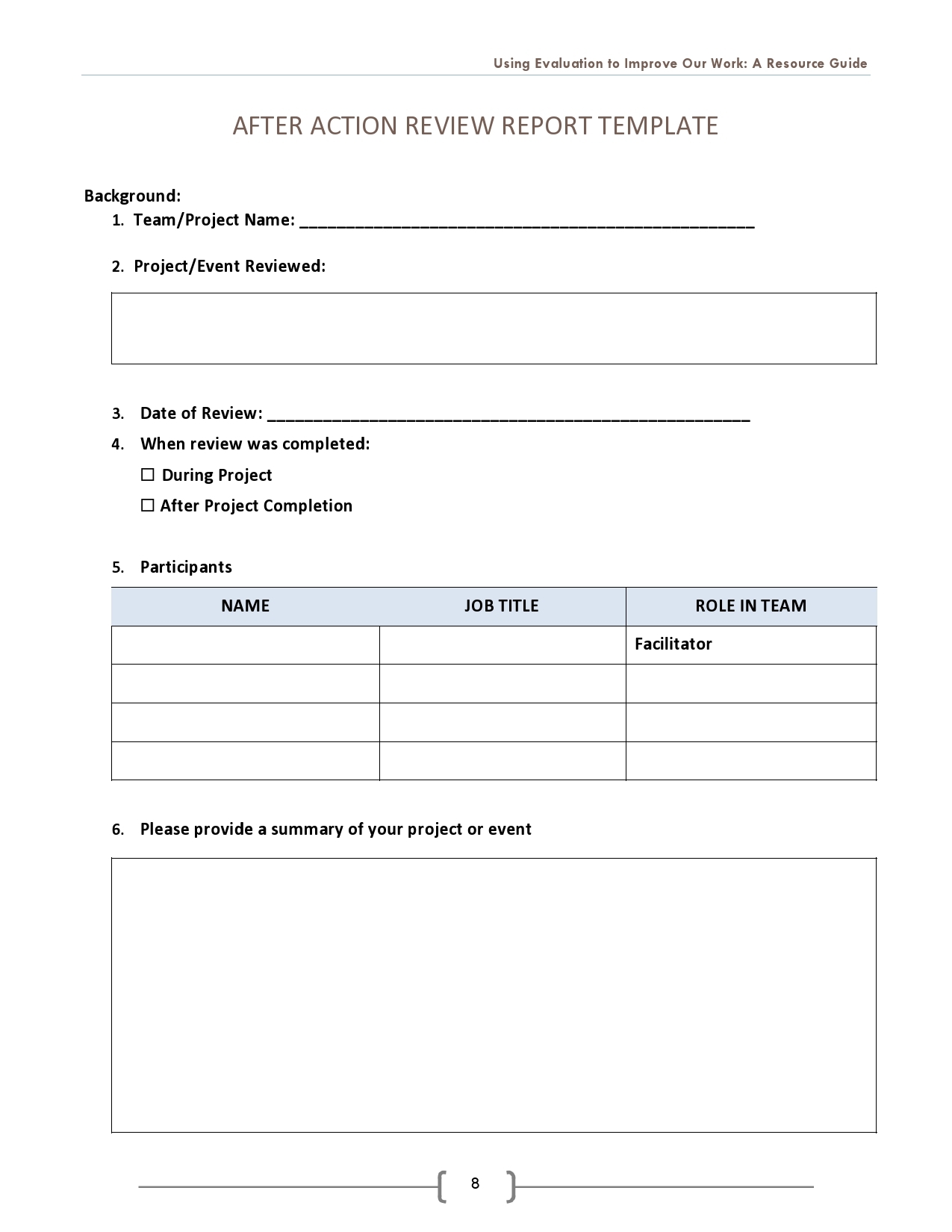 after action report template