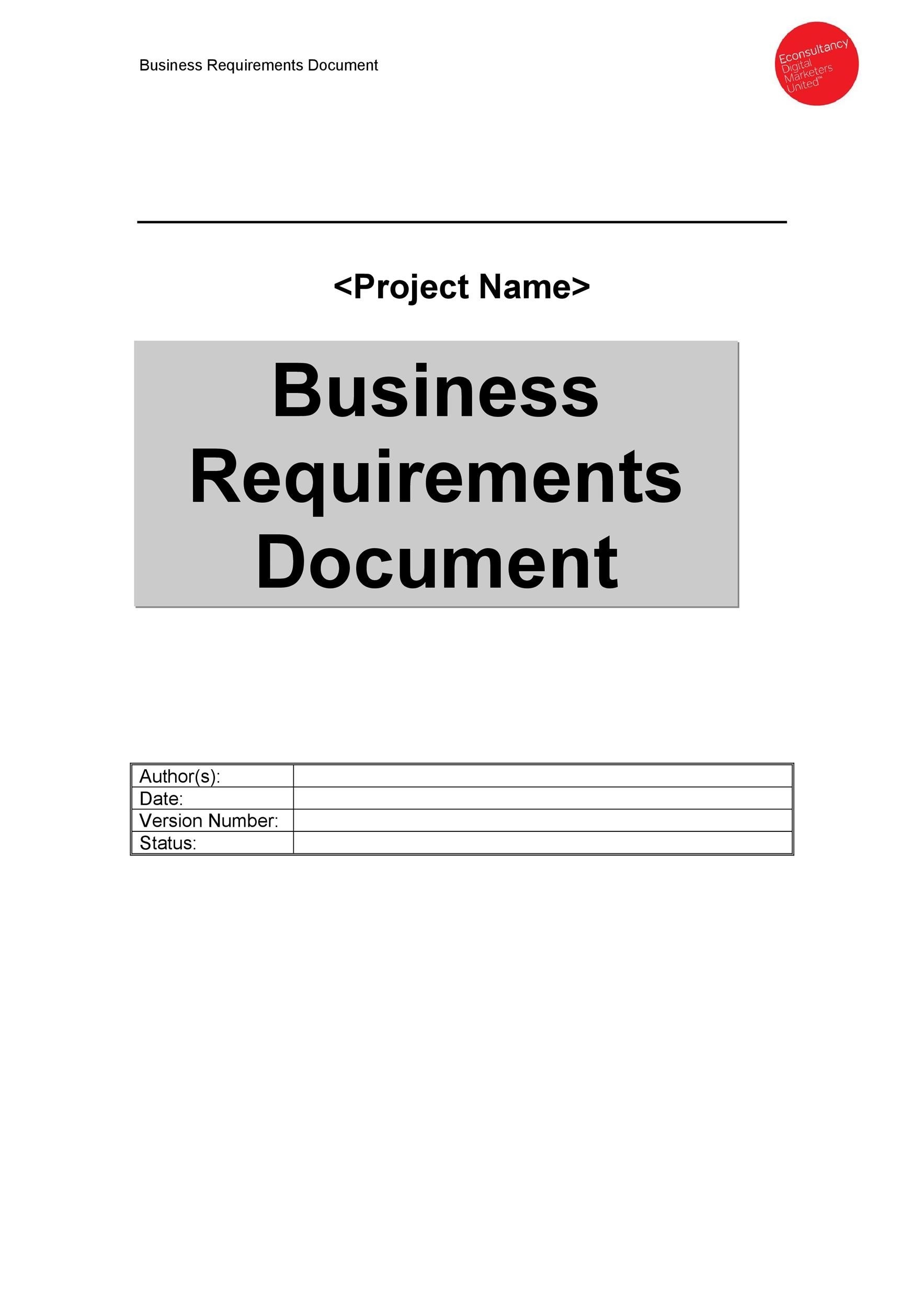 40 Simple Business Requirements Document Templates TemplateLab