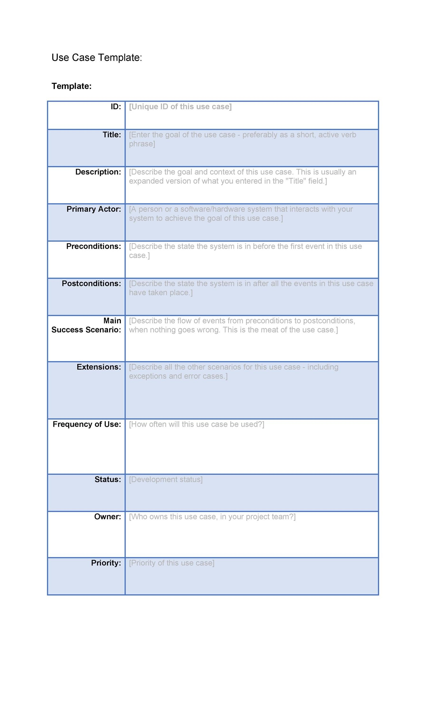 40 Use Case Templates Examples Word PDF TemplateLab