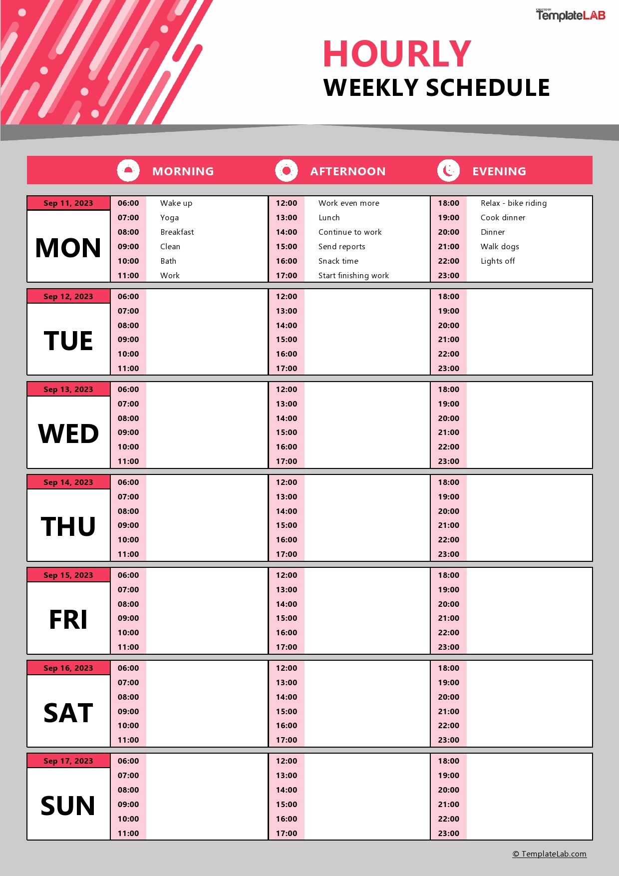 43 Effective Hourly Schedule Templates Excel Word PDF TemplateLab