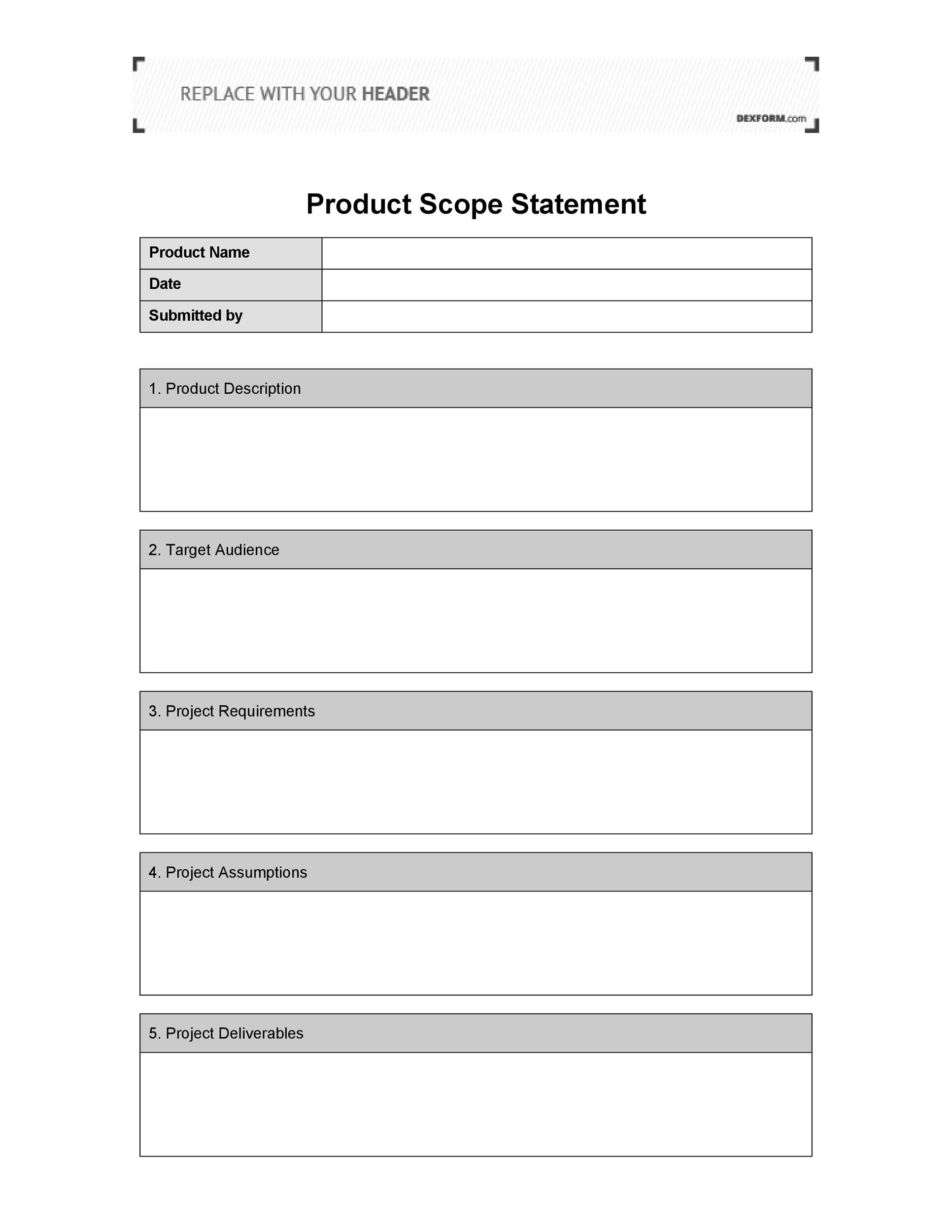 project scope document template