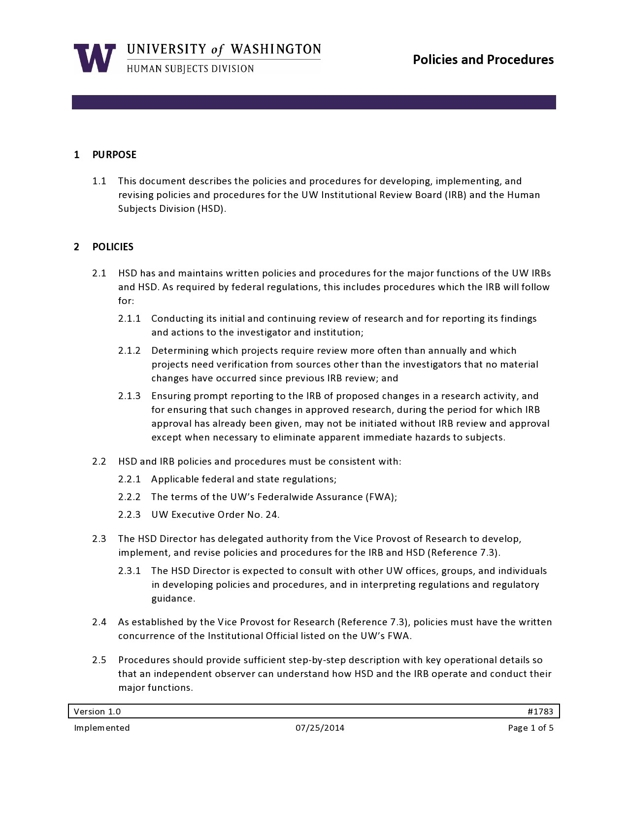 policies and procedures template word