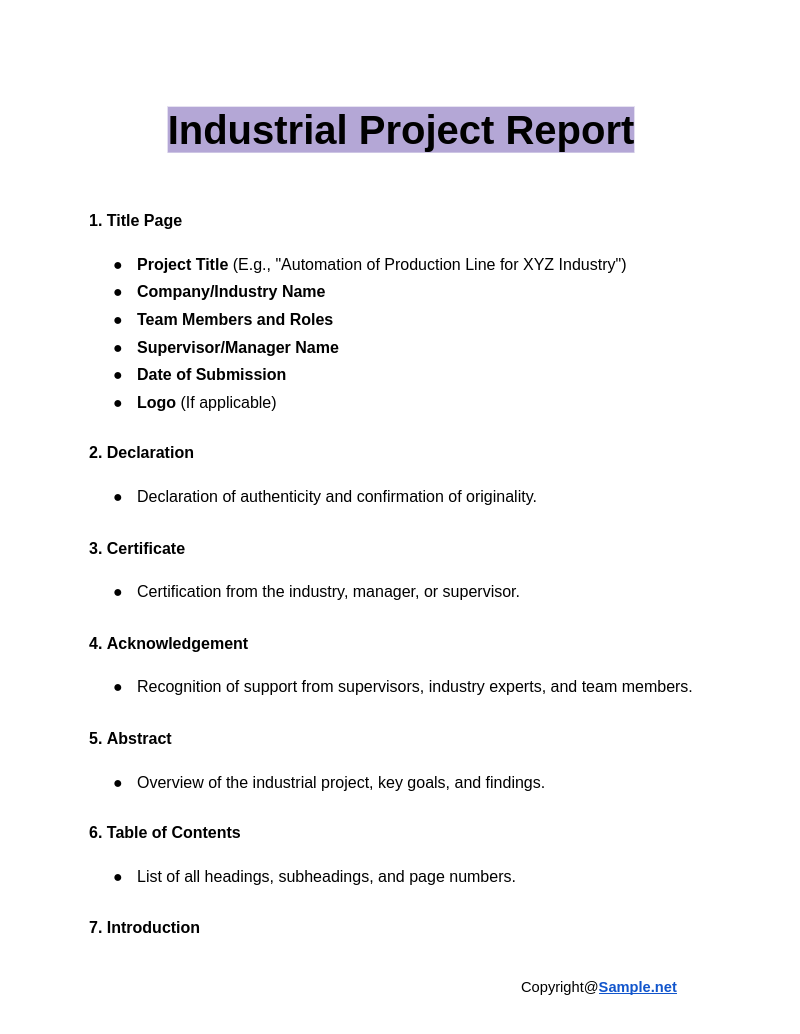 77 FREE Project Report Samples To Download