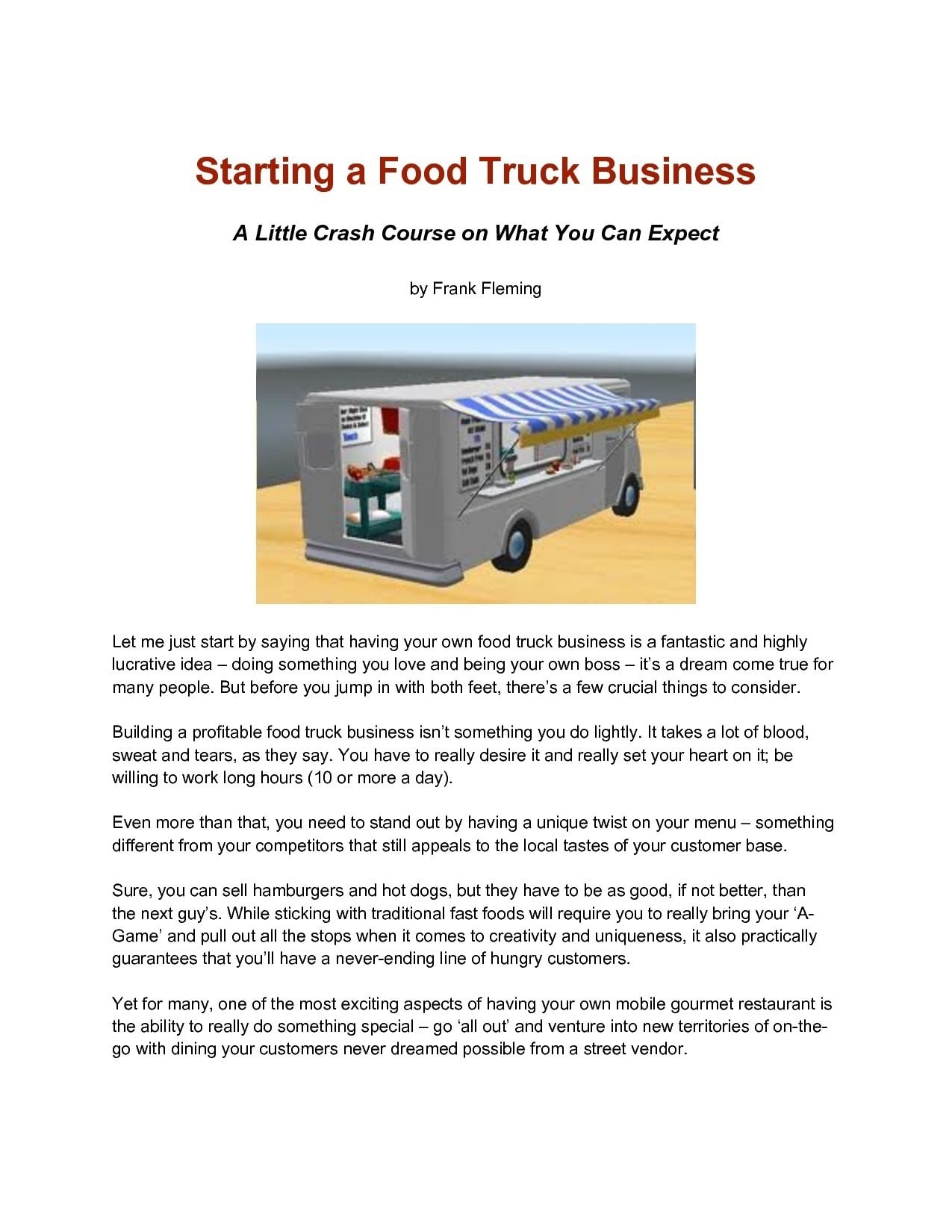 9 Food Truck Business Plan Examples To Download