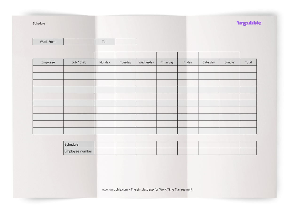 free employee schedule templates