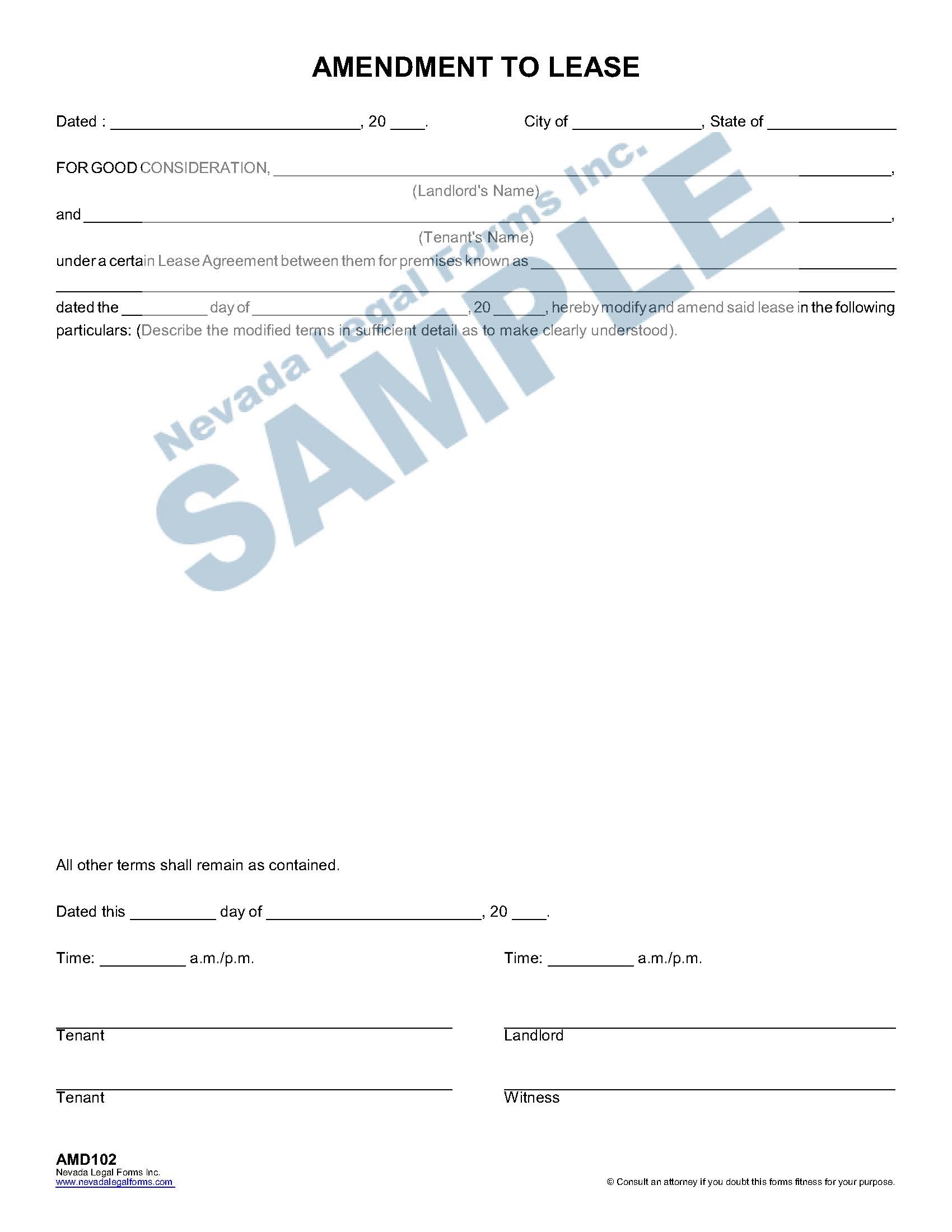 amendment to lease agreement