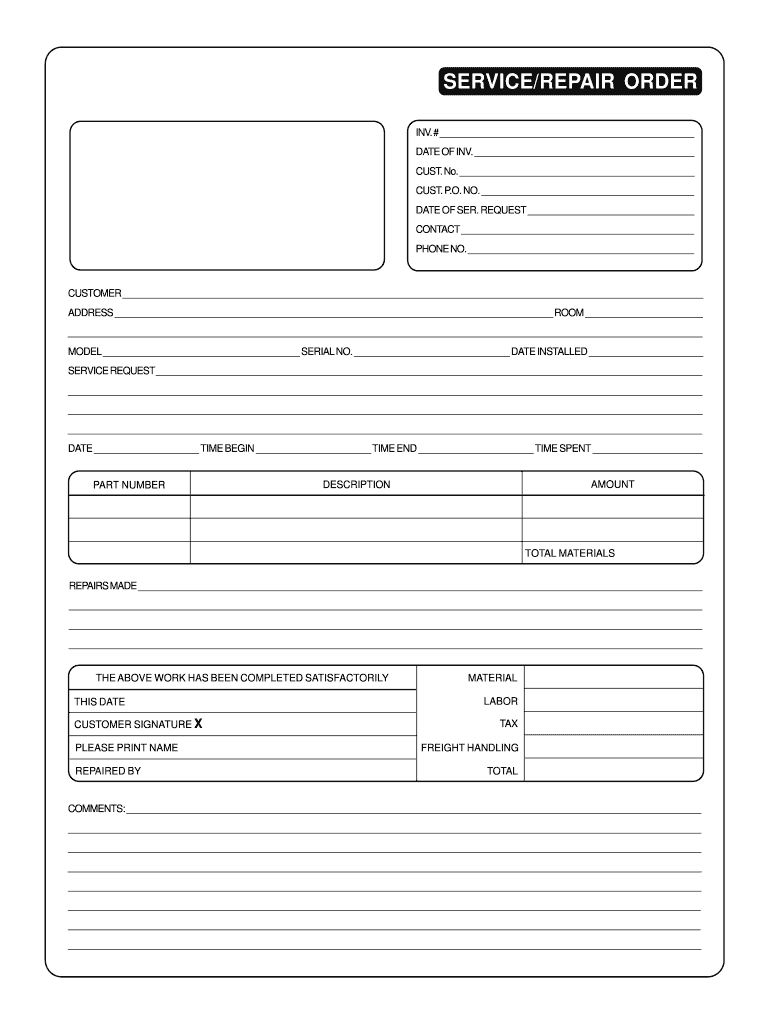 Auto Repair Order Form Pdf Free Fill Out Sign Online DocHub