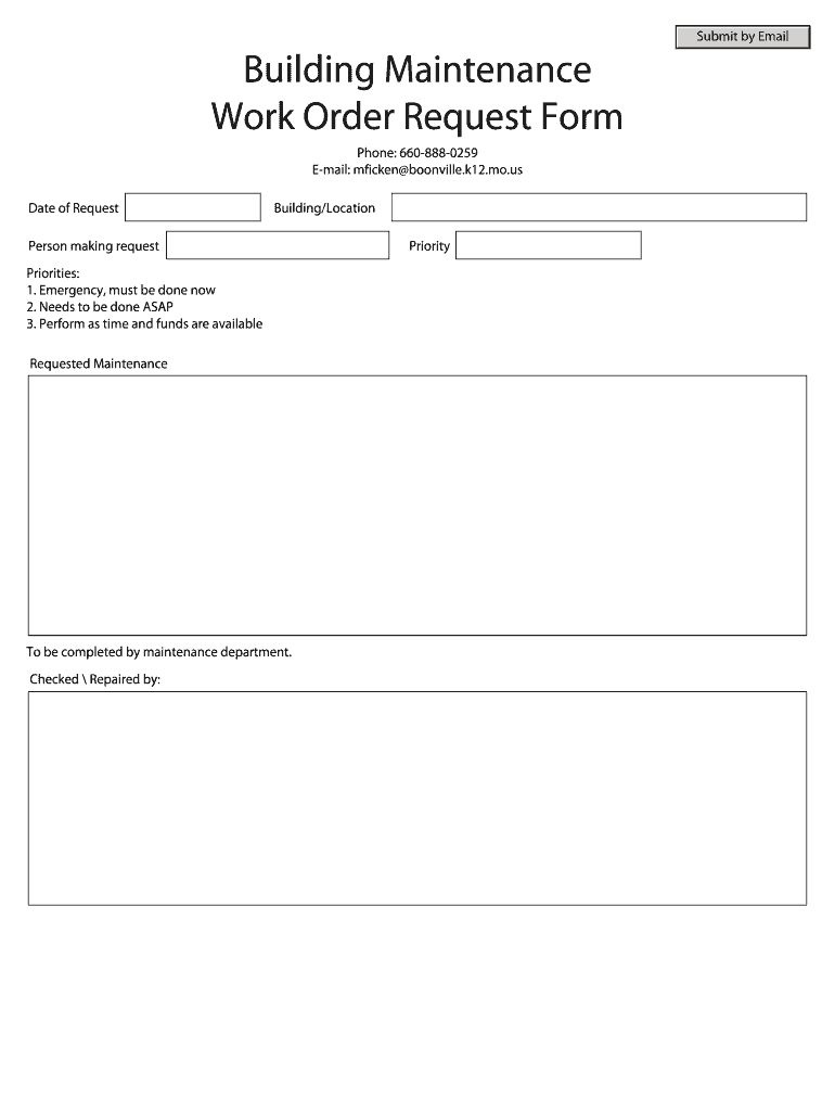 Building Maintenance Work Order Request Form Fill Out Sign Share Online PdfFiller
