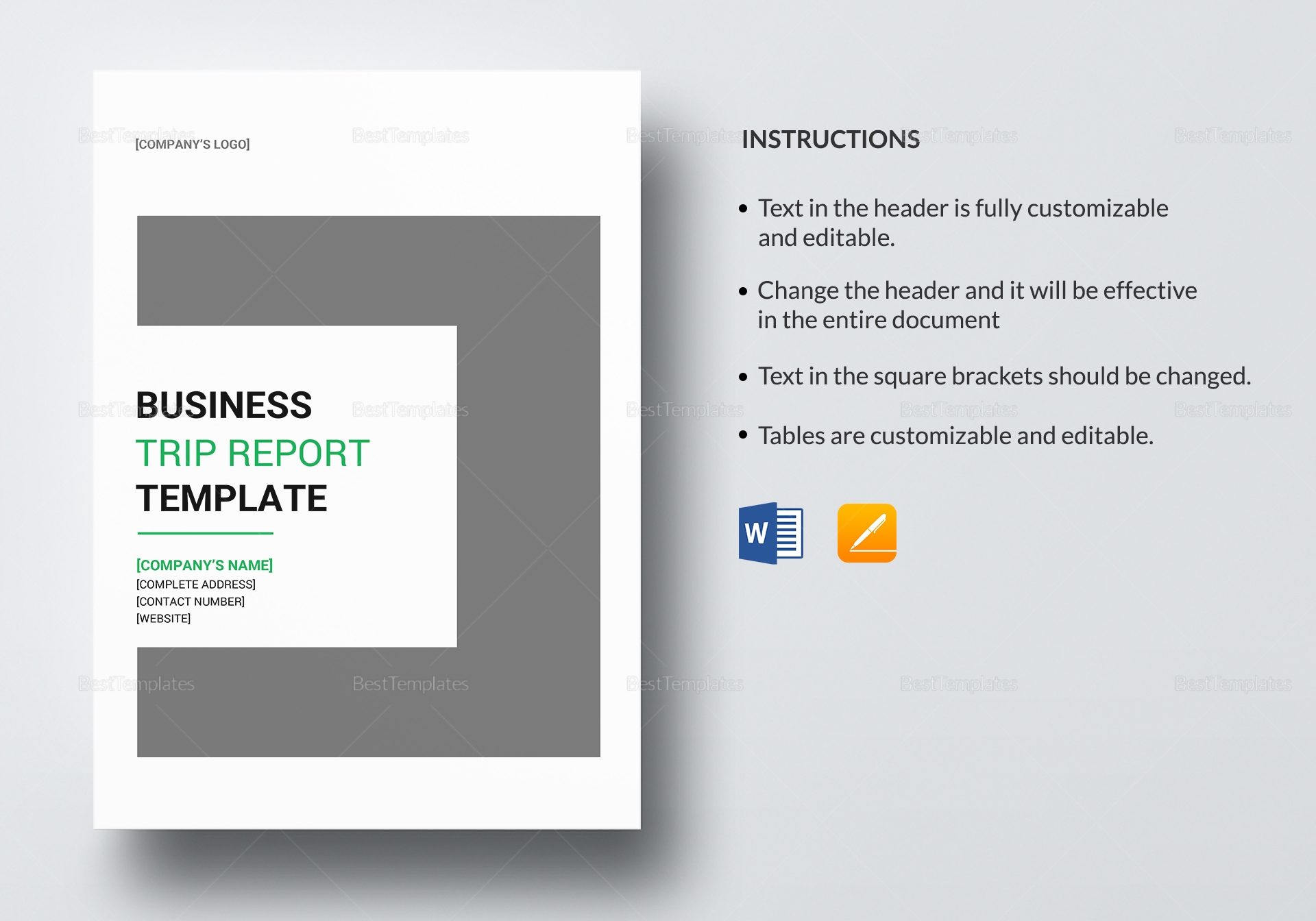 business travel report template