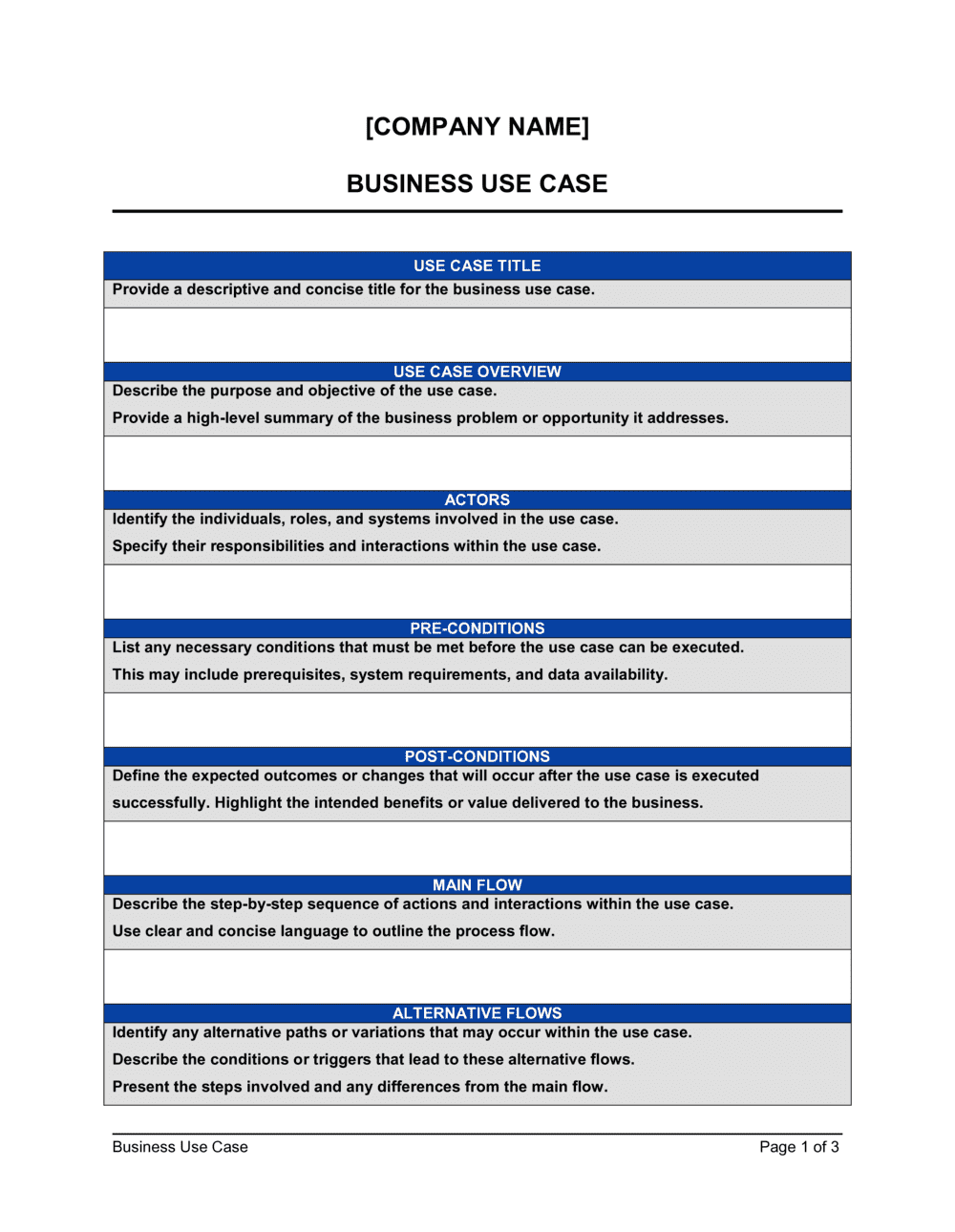 use case template word