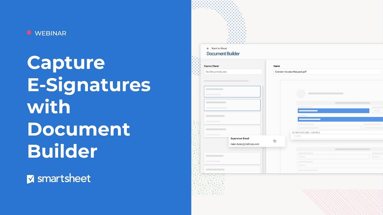 Capture E signatures With Document Builder Smartsheet Learning Center