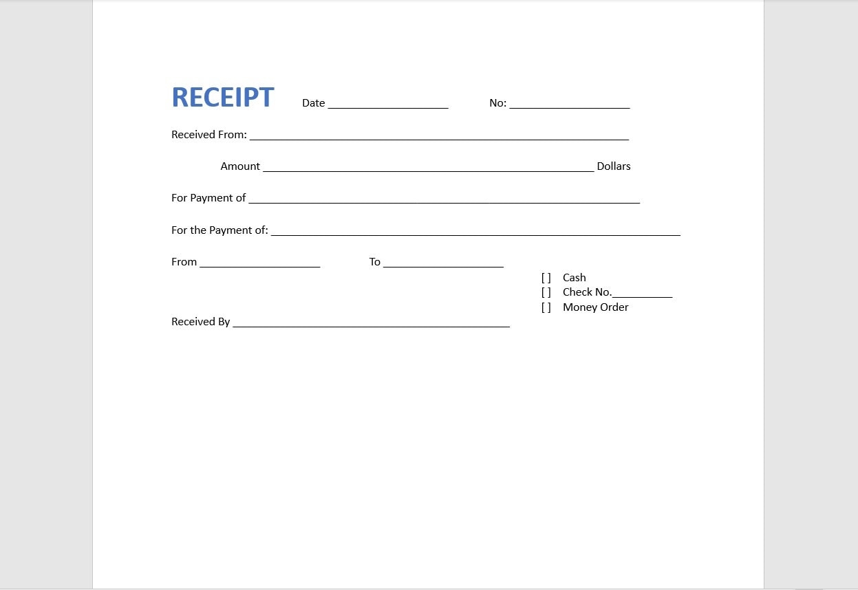 Cash Receipt Template Receipt Receipt Template Word Template Simple Template Word Template Word Receipt Simple Receipt Etsy Finland