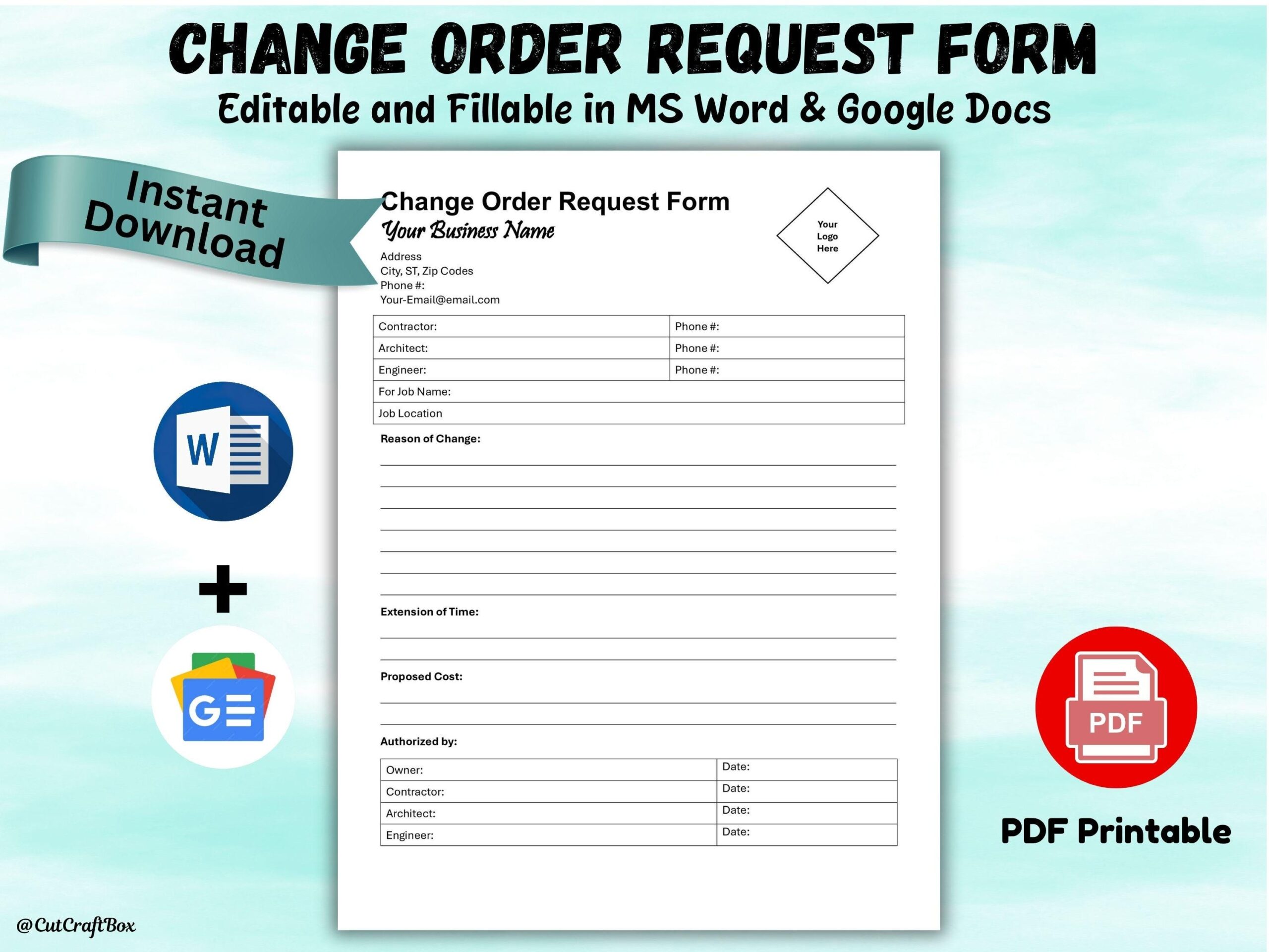change request form template