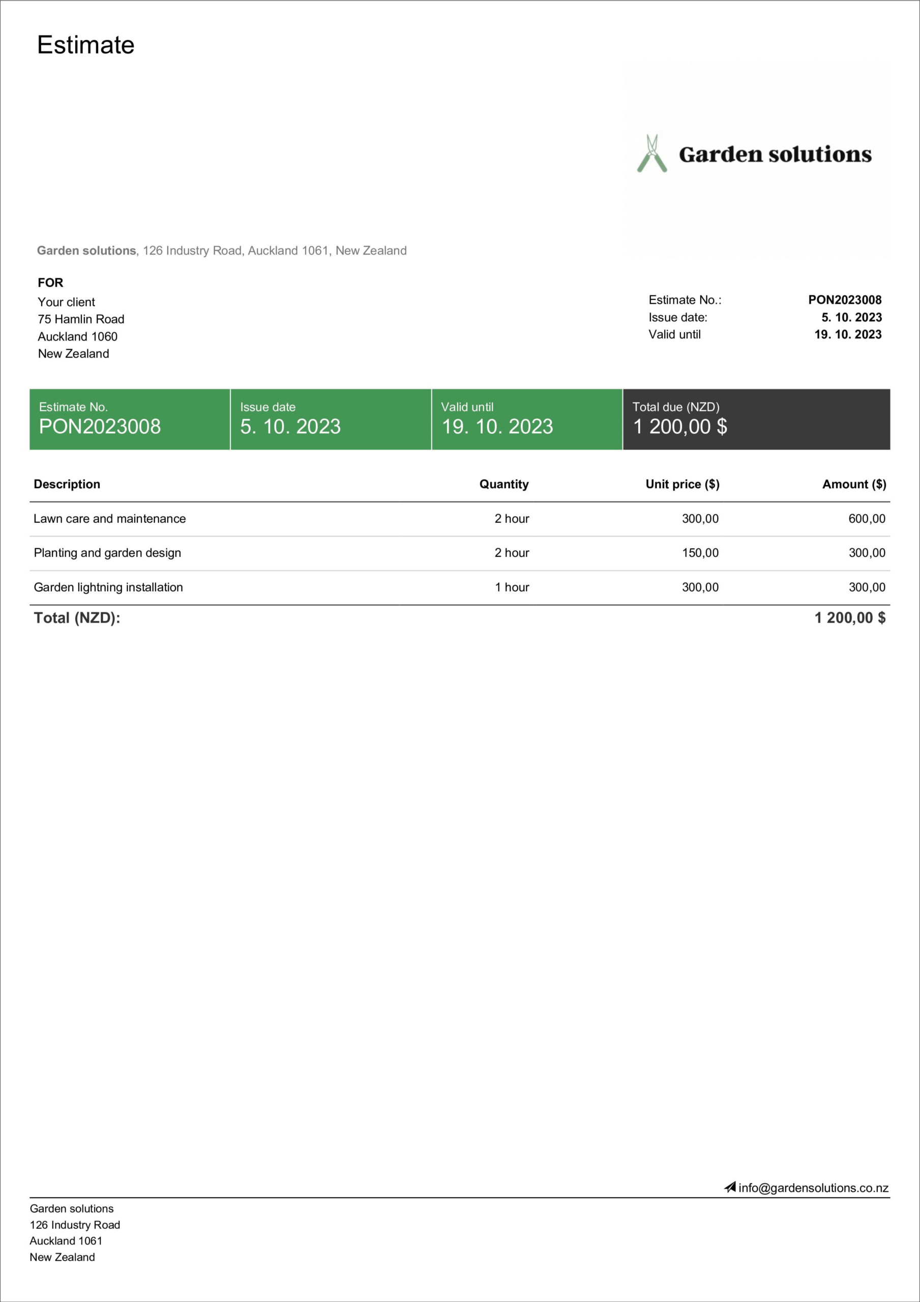 Contractor Estimate Template Free Editable Billdu