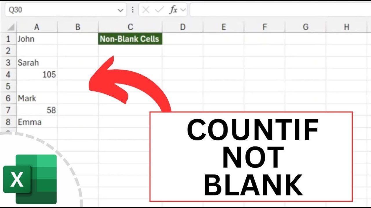 COUNTIF NOT BLANK Count Cells That Are Not Blank In Excel YouTube