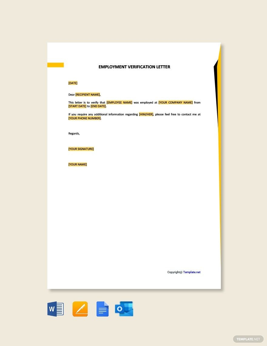 employment verification letter template word